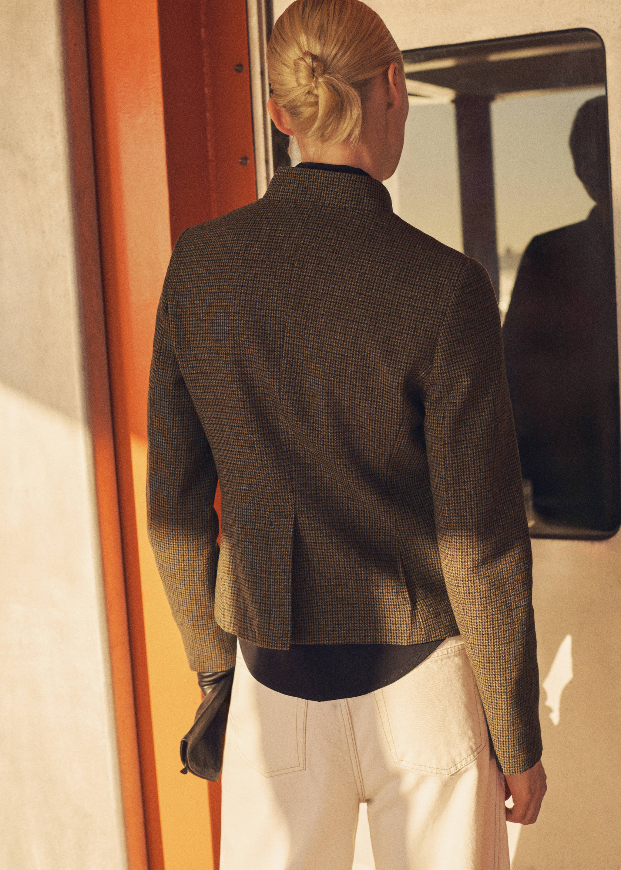 Micro-houndstooth wool jacket - Reverse of the article