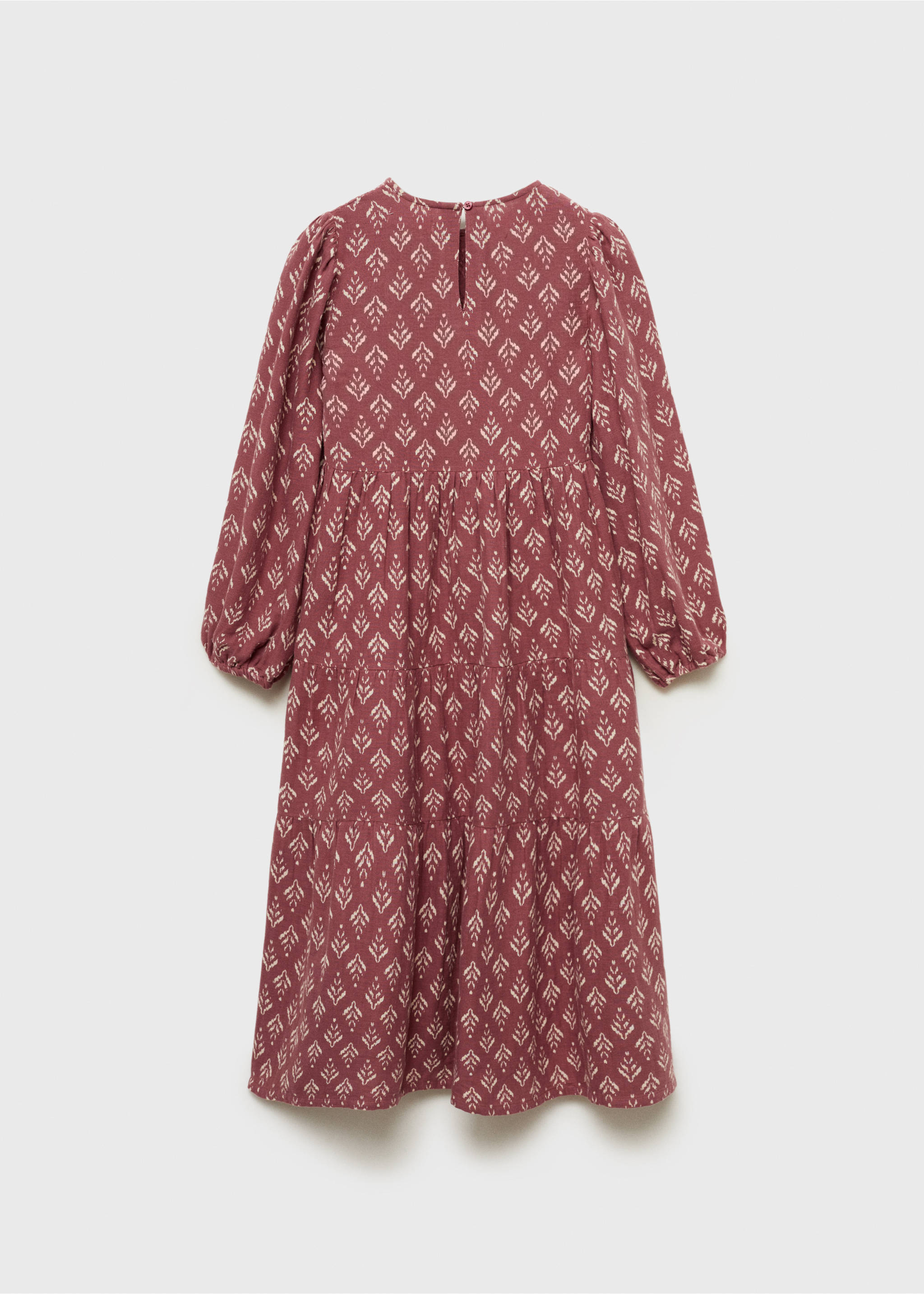 Ruffled printed dress - Reverse of the article, Maroon. Ref: 87060444-00.