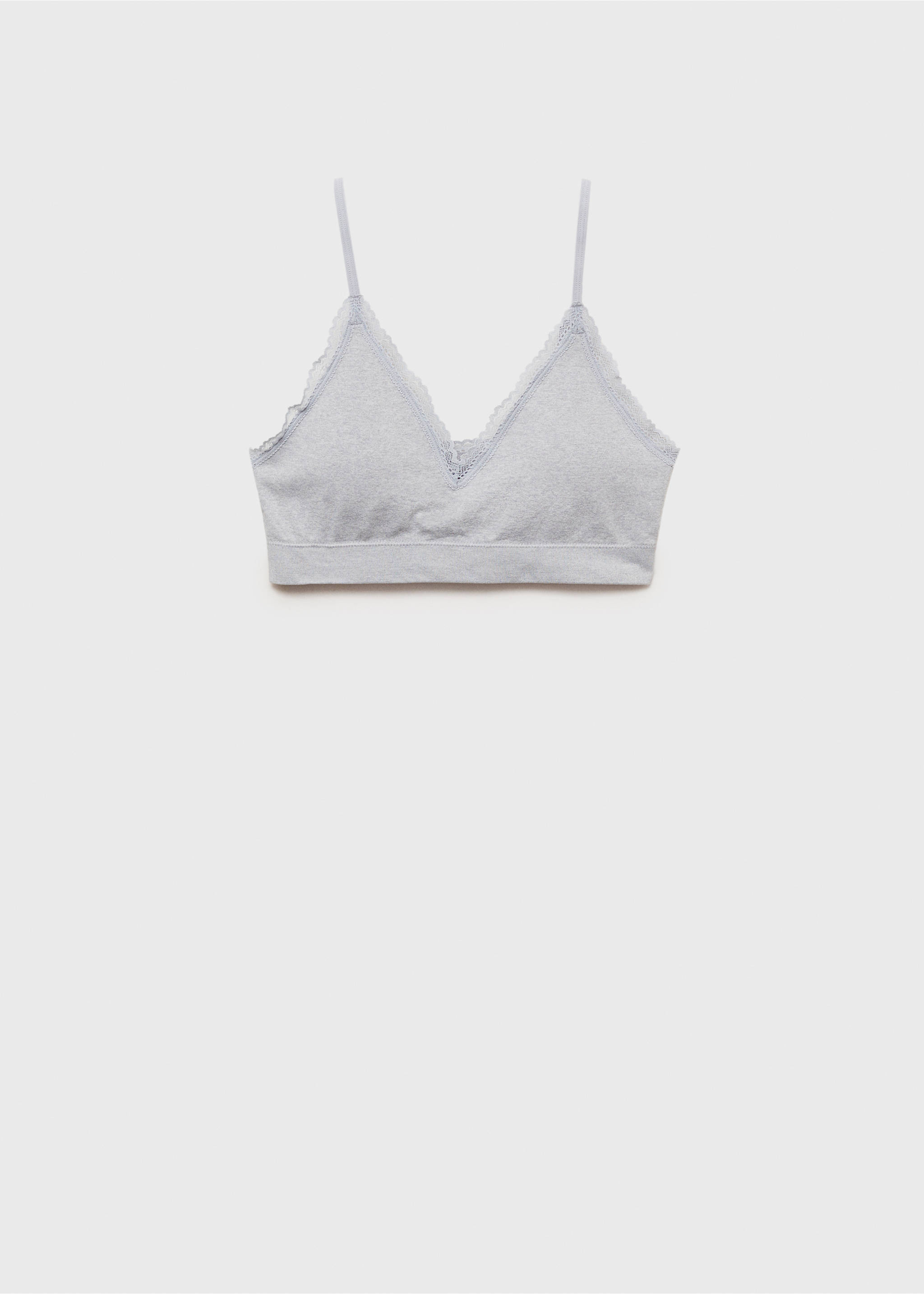 Lace detail triangle bra - Article without model, Sky Blue. Ref: 87060446-00.