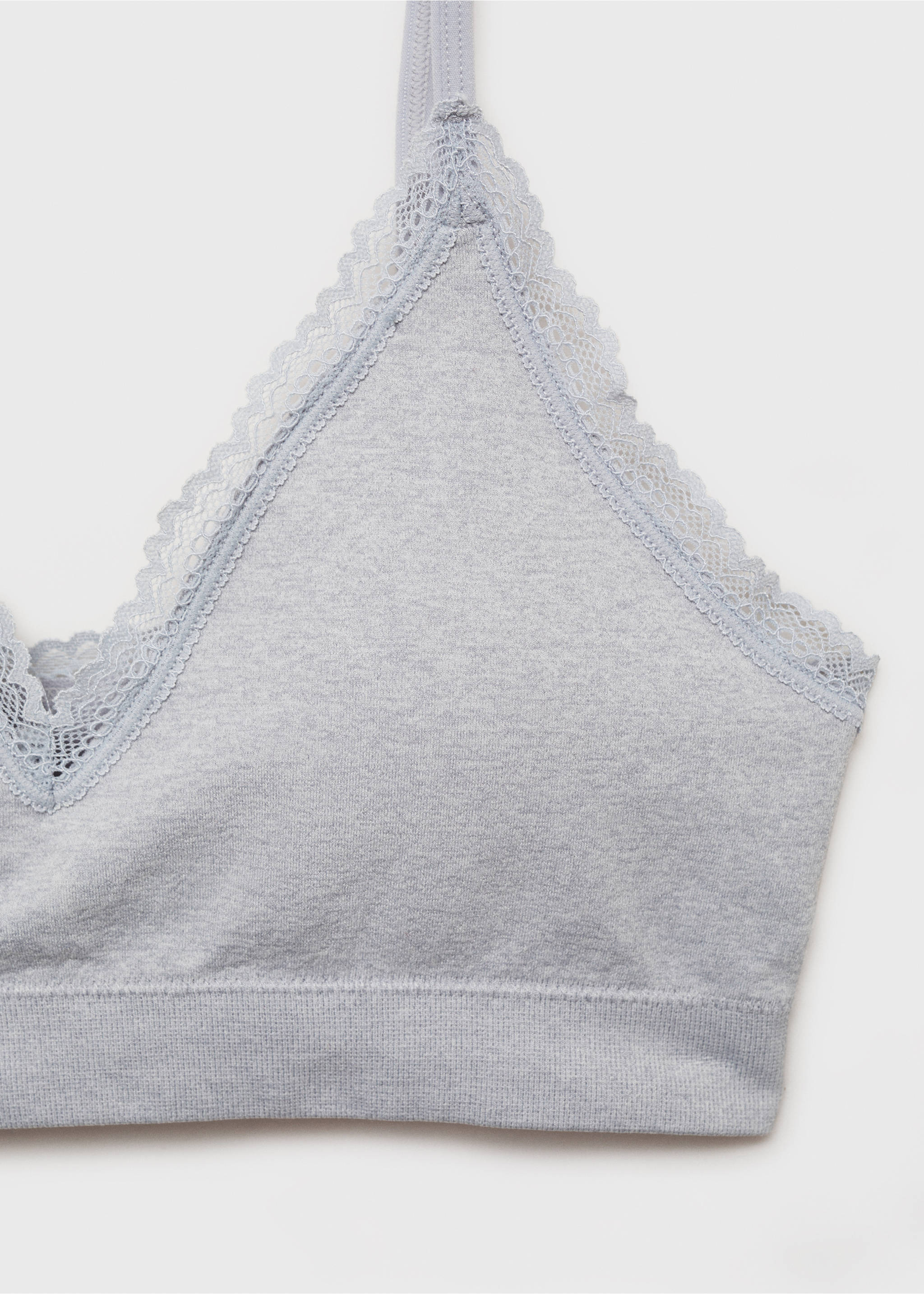 Lace detail triangle bra - Details of the article 8, Sky Blue. Ref: 87060446-00.