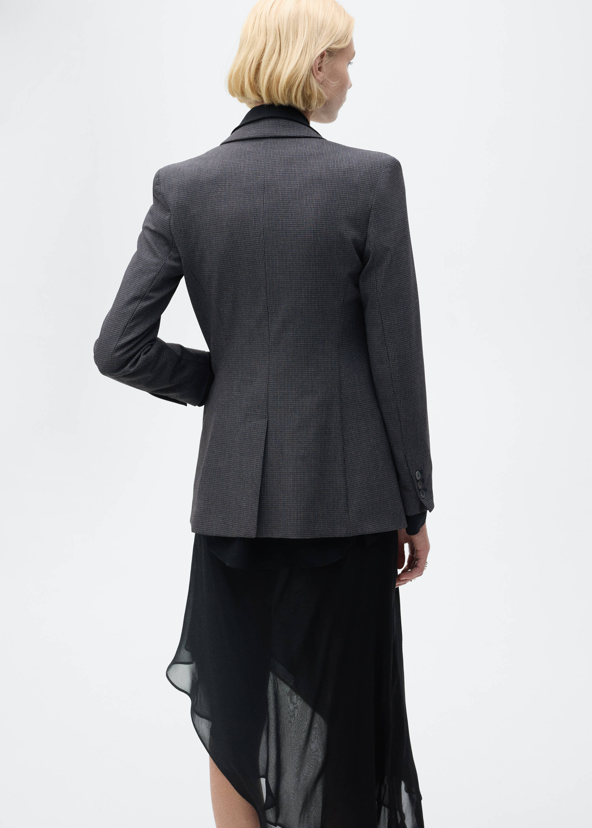 Rovný blejzr se vzorem mikro kohoutí stopy - Zadní strana zboží