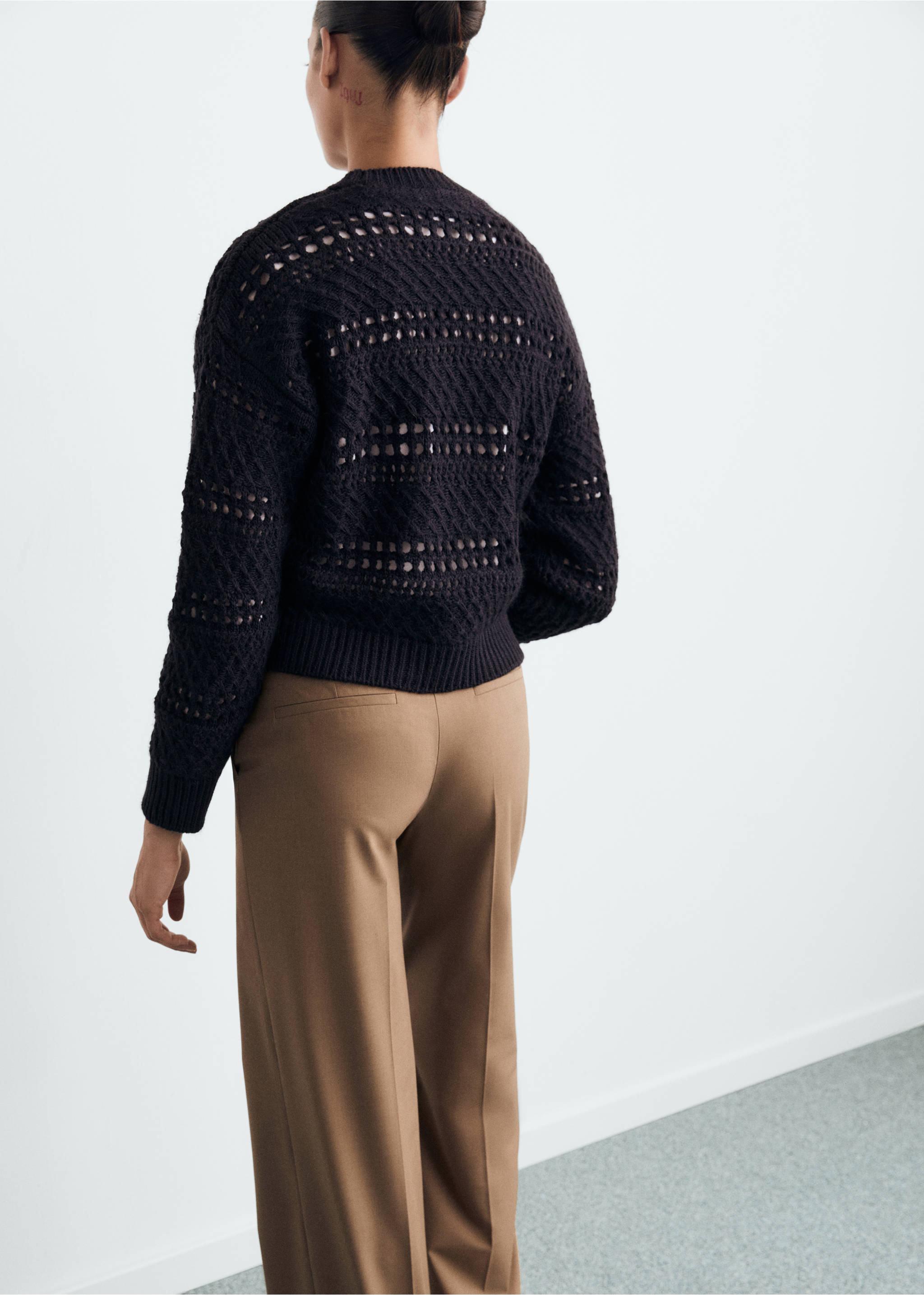 Jersei punt calat - Revers de l'article, Blau marí fosc. Ref: 87060452-00.