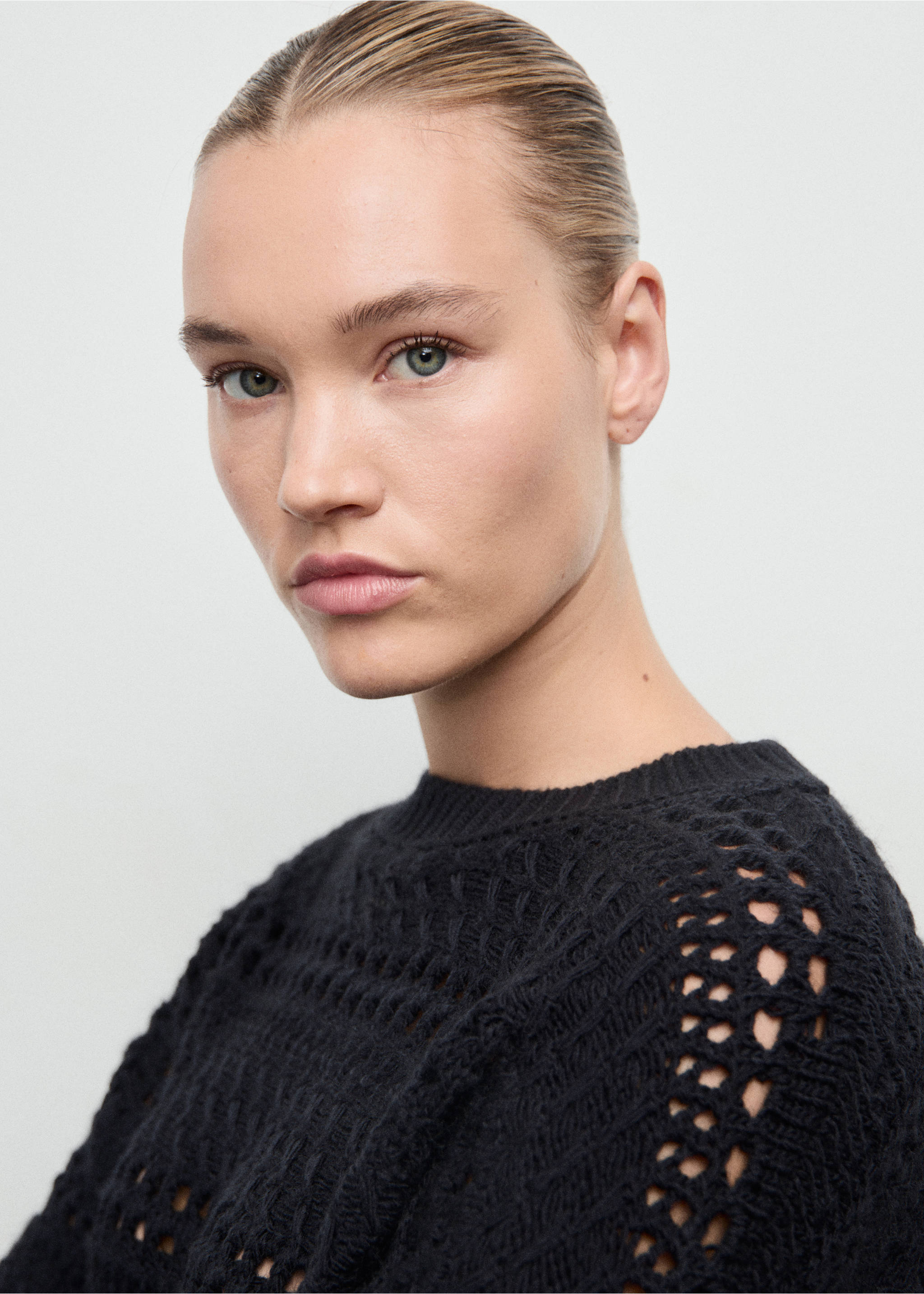 Jersei punt calat - Detall de l'article 4, Blau marí fosc. Ref: 87060452-00.