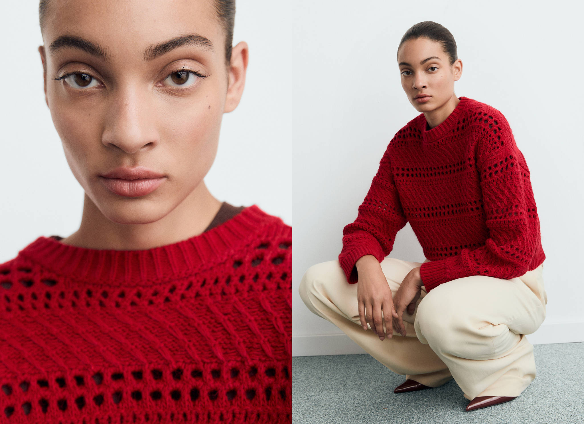 Openwork knit sweater - Panoramic plane