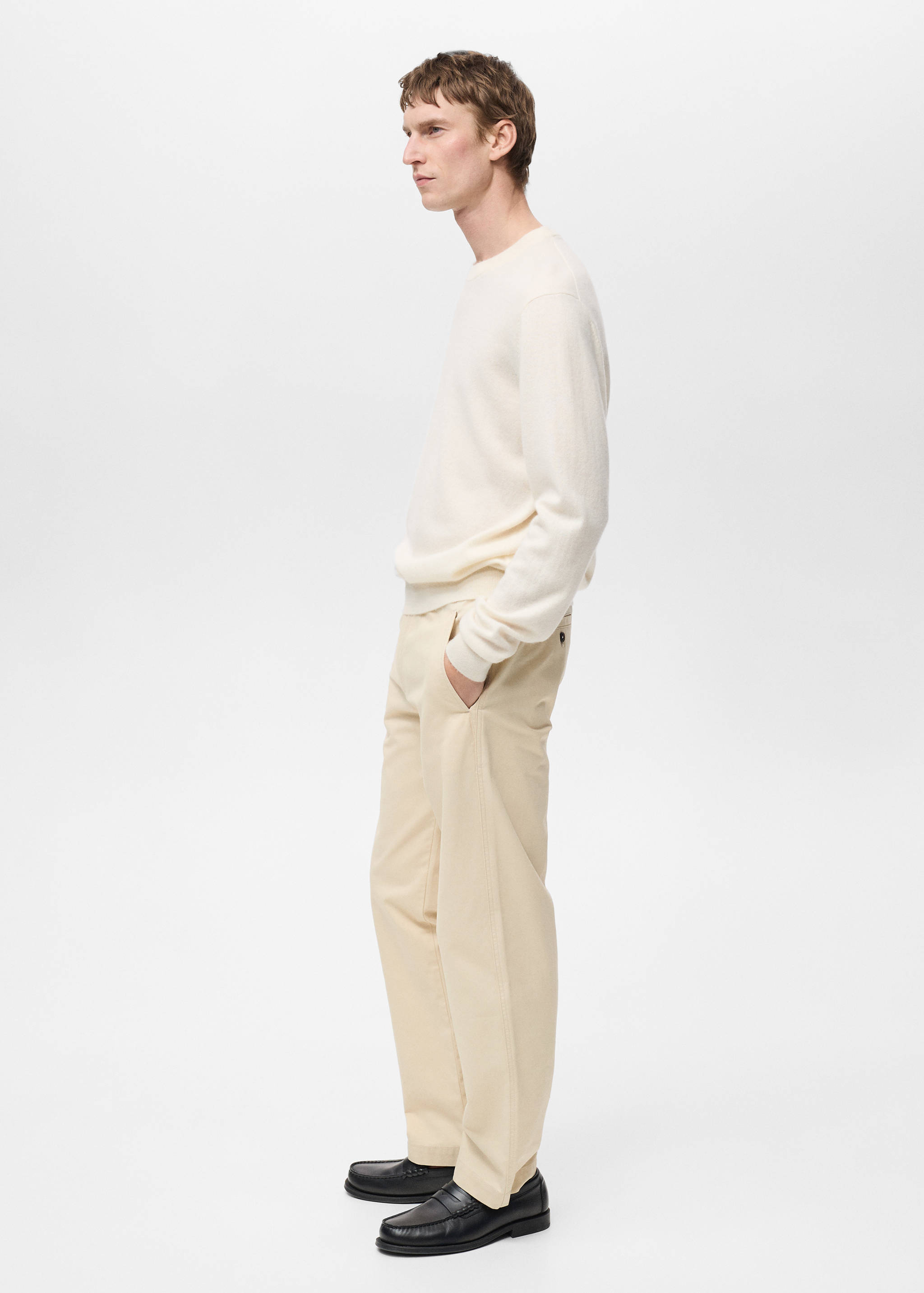 Regular fit cotton drawstring trousers - Details of the article 6