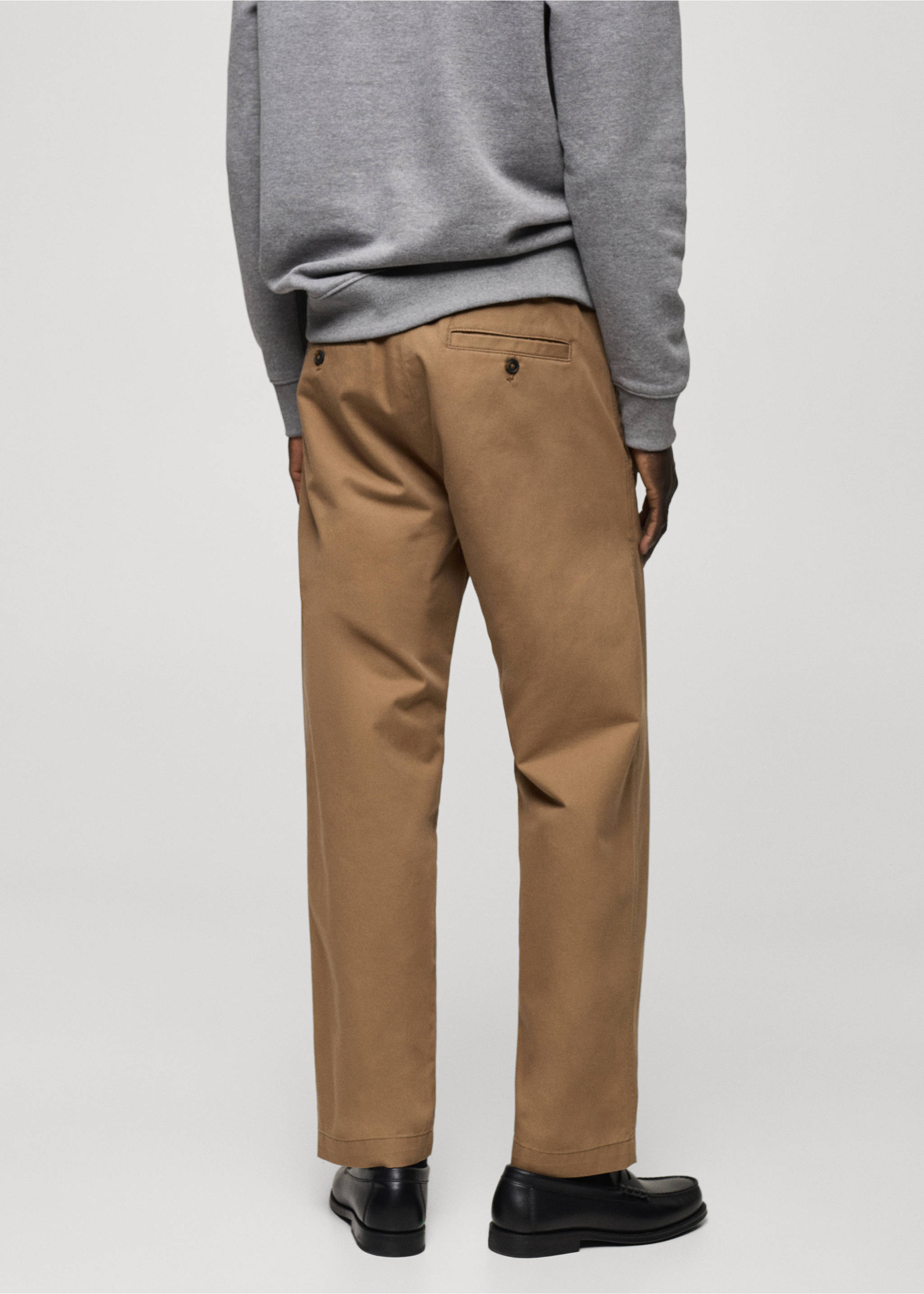Pantalon coton cordon regular-fit - Verso de l’article, Marron moyen. Ref: 87060575-00.