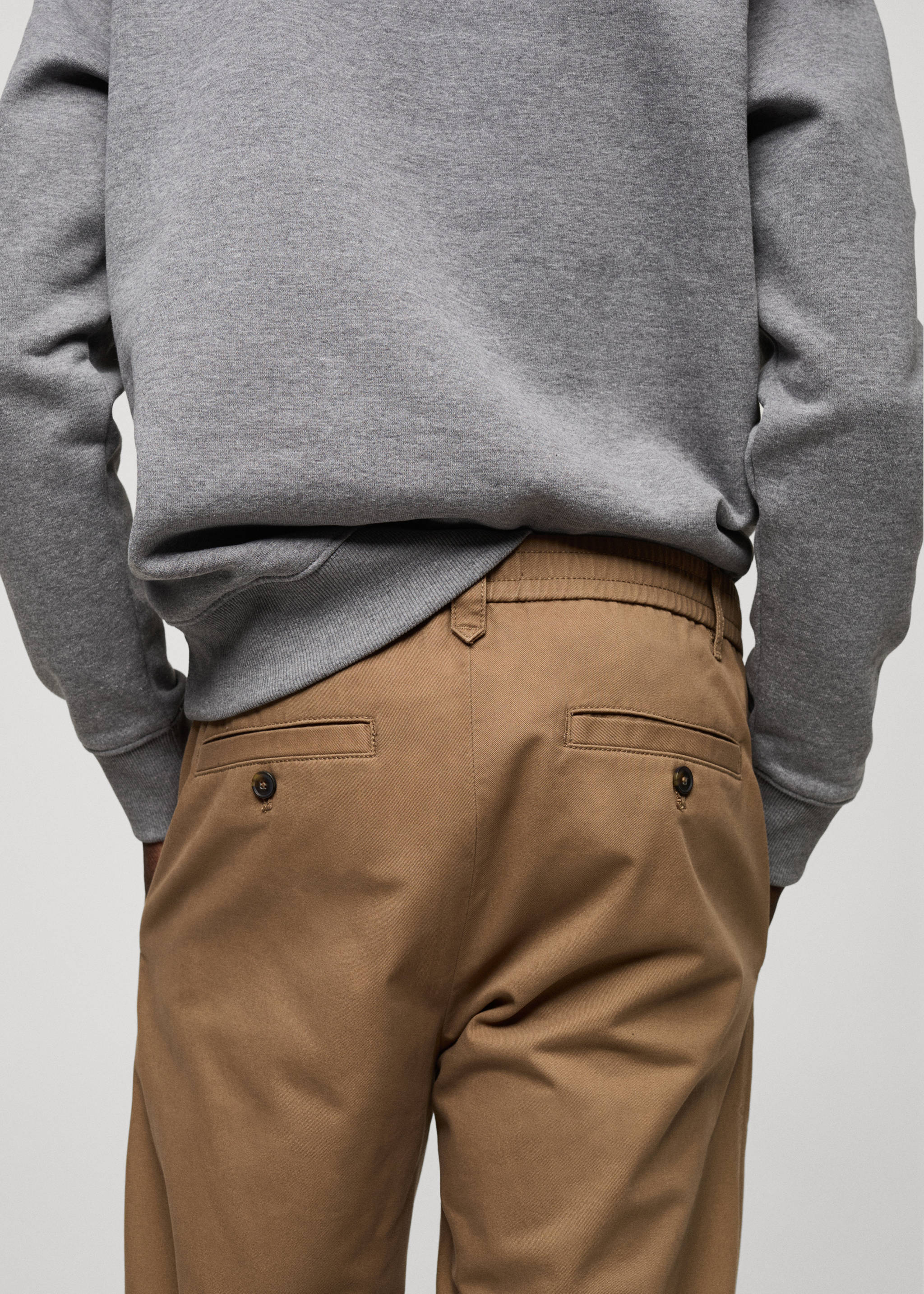 Regular fit cotton drawstring trousers - Details of the article 6