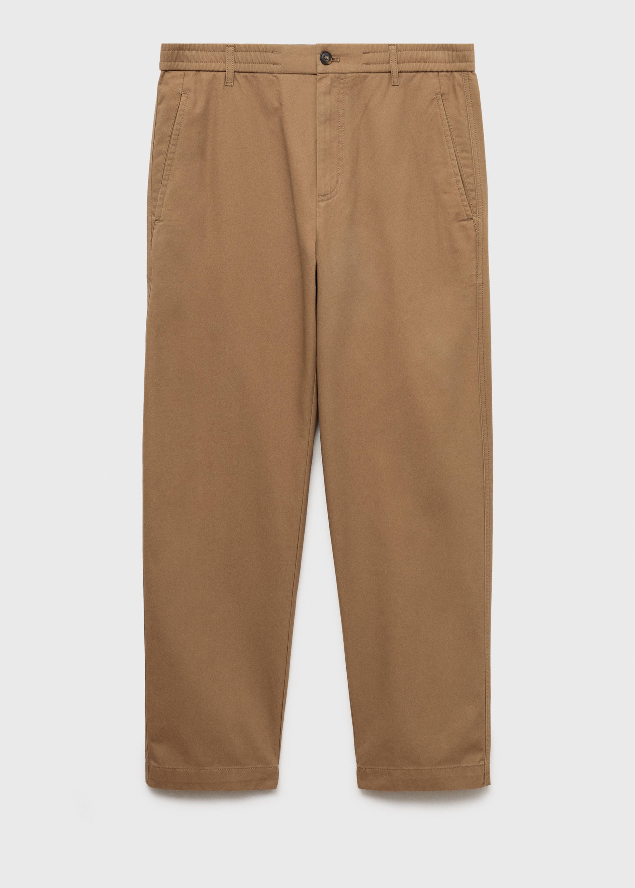 Regular-fit cotton pants with drawstring - Article without model