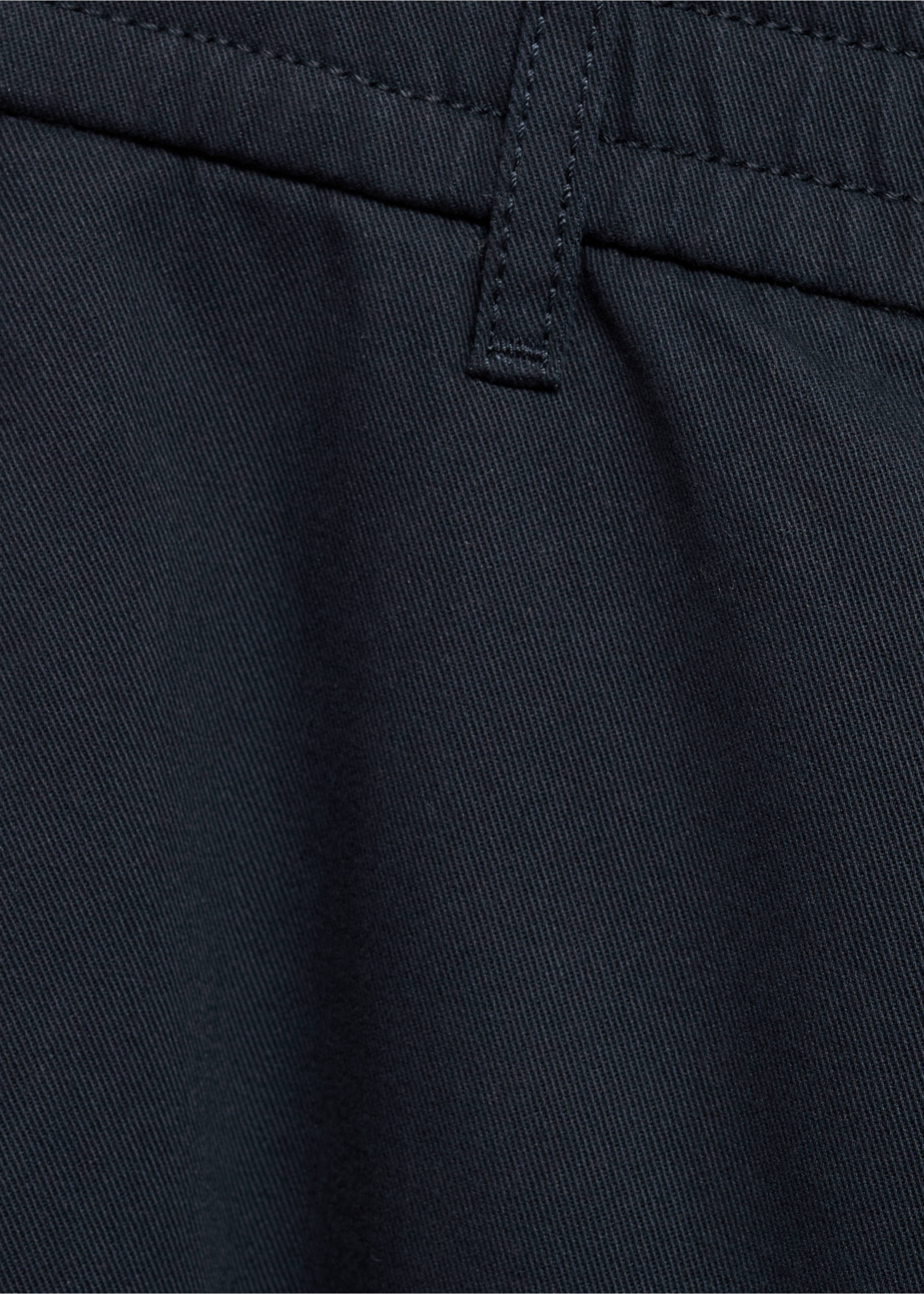 Regular-fit cotton pants with drawstring - Details of the article 0, Dark Navy. Ref: 87060575-00.