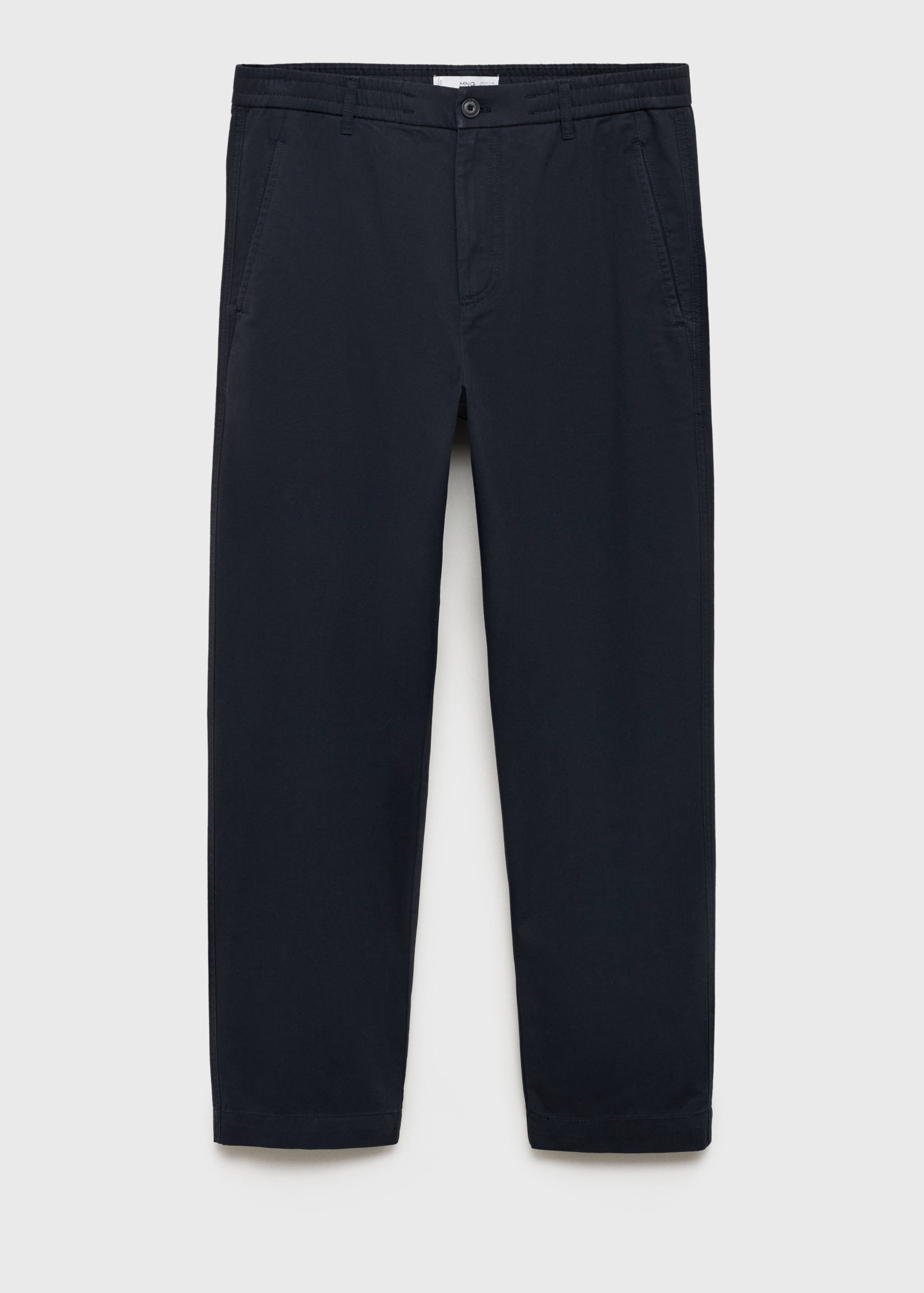 Regular-fit cotton pants with drawstring - Article without model