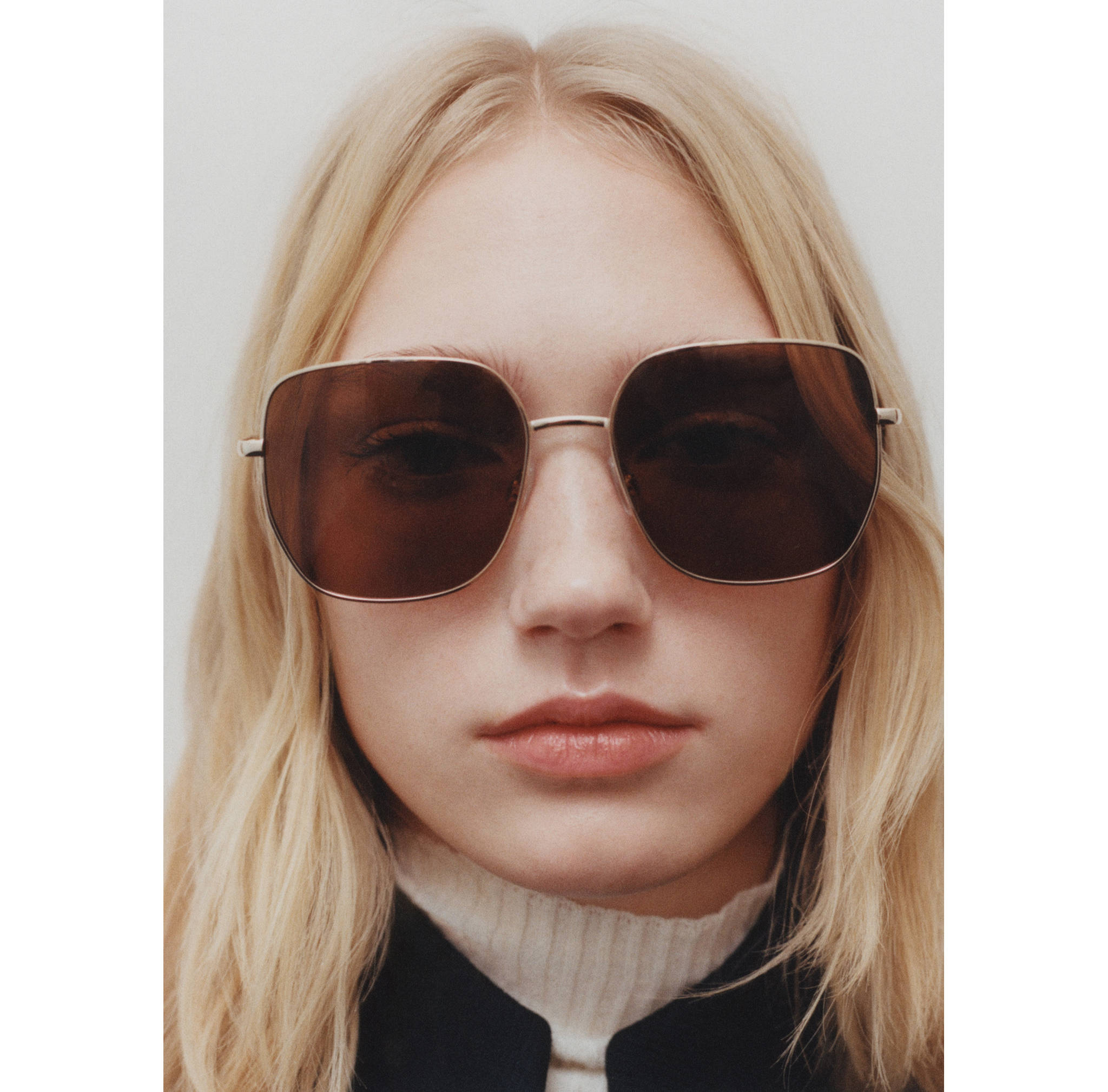 Sonnenbrille mit quadratischem Metallgestell - Allgemeine Ansicht