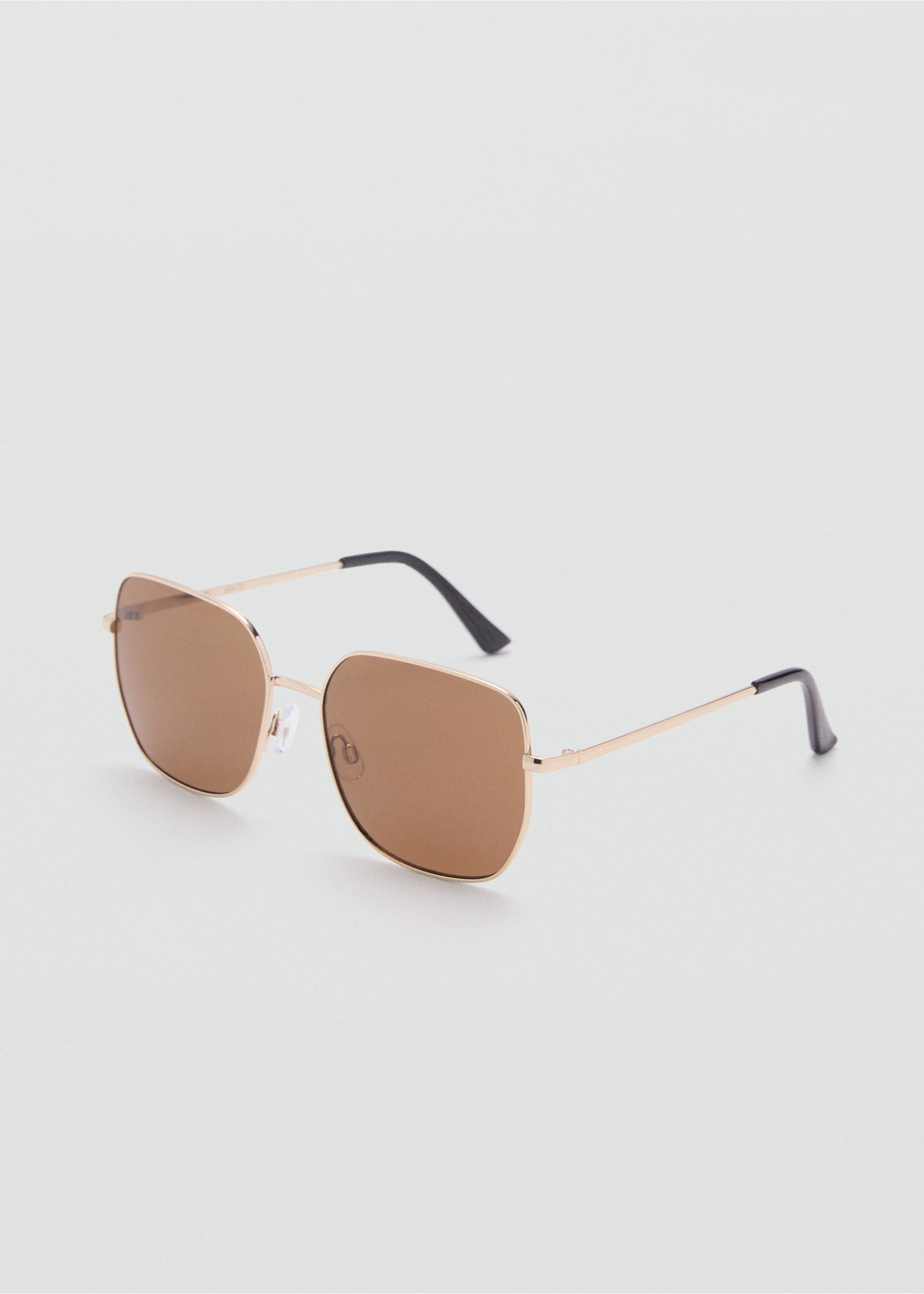 Square metallic frame sunglasses - Medium plane, Gold. Ref: 87060576-00.