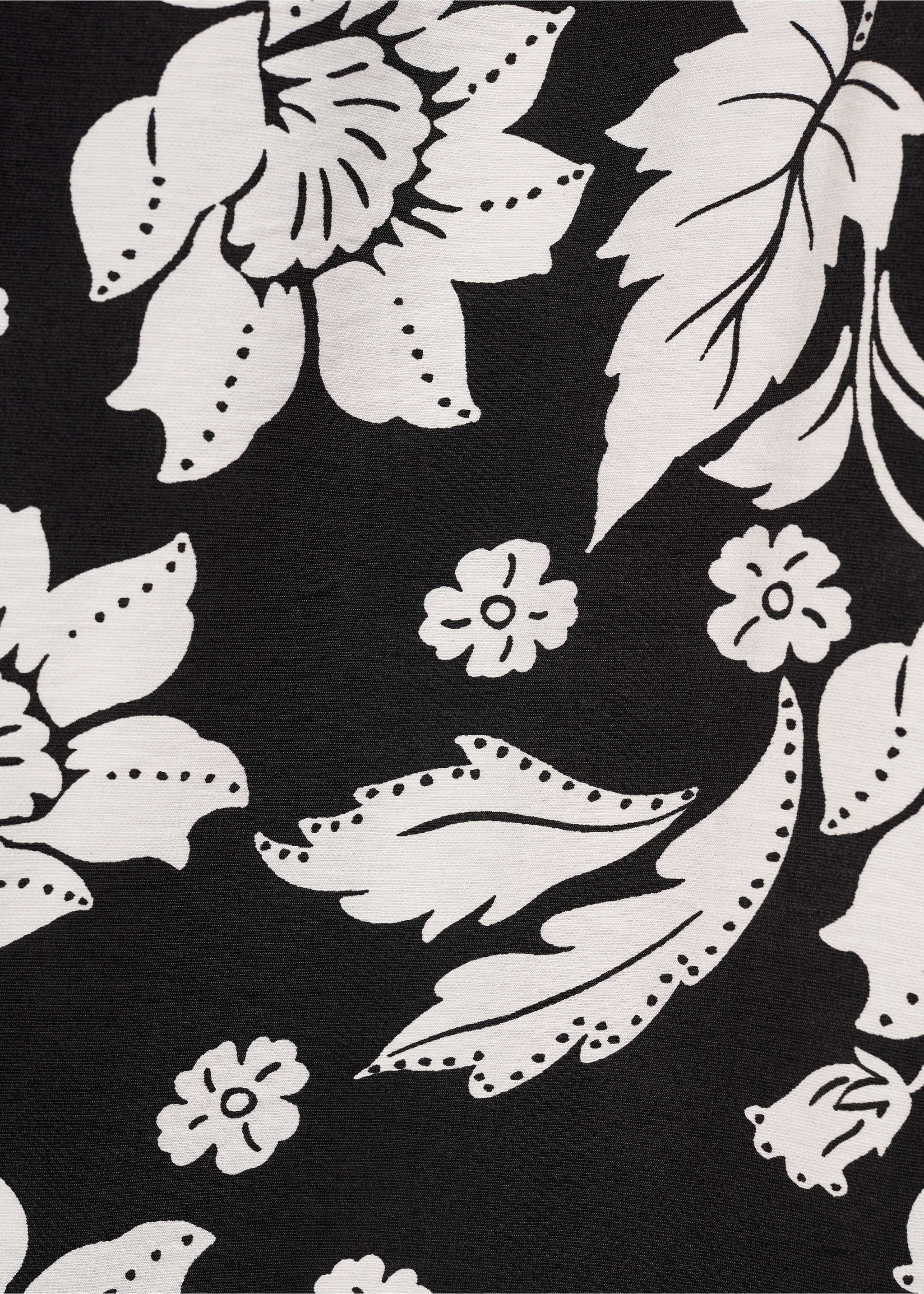 Floral print straight trousers - Details of the article 0, Black. Ref: 87060580-00.