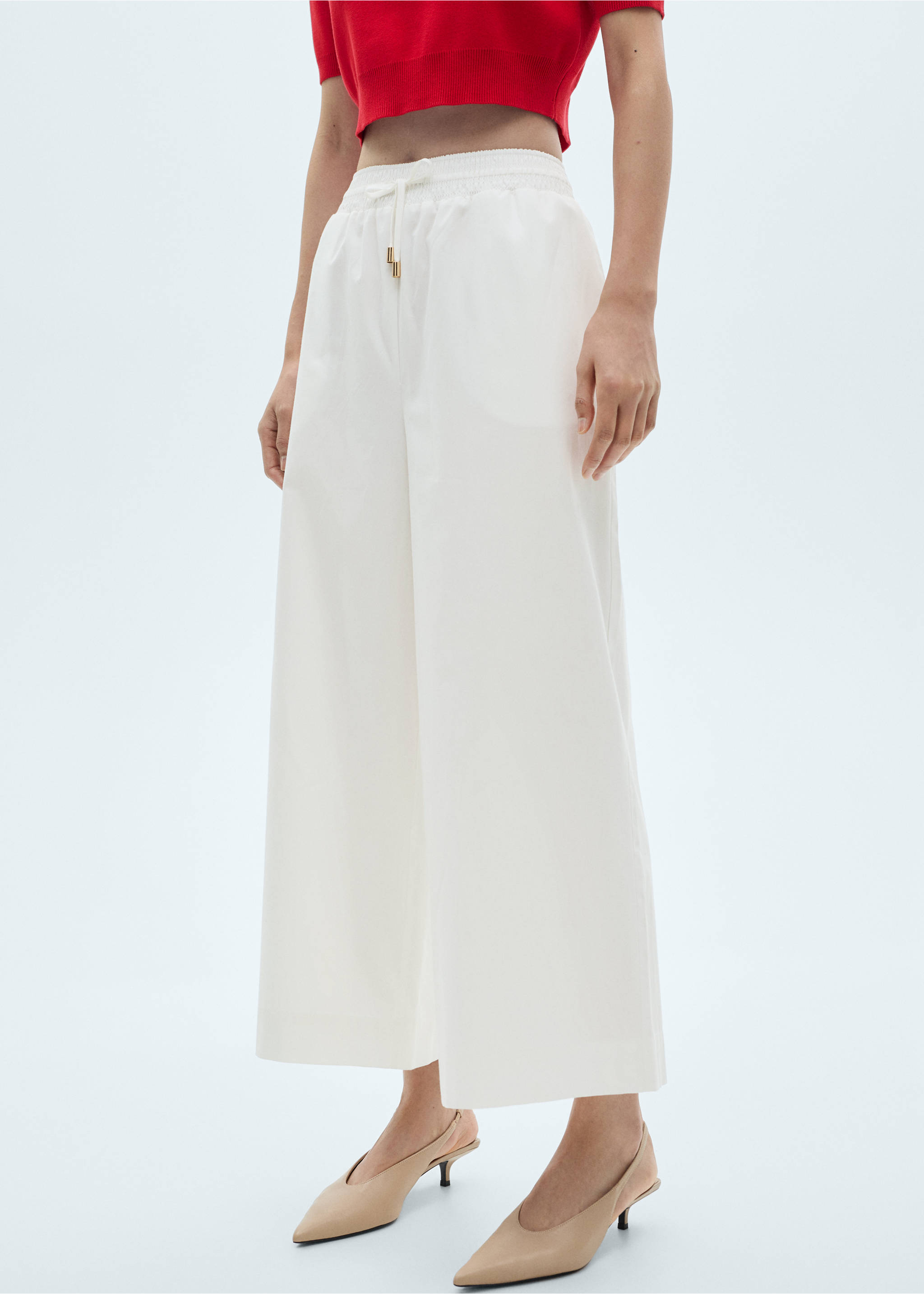Jupe-culotte poches - Plan moyen, Blanc. Ref: 87060581-00.