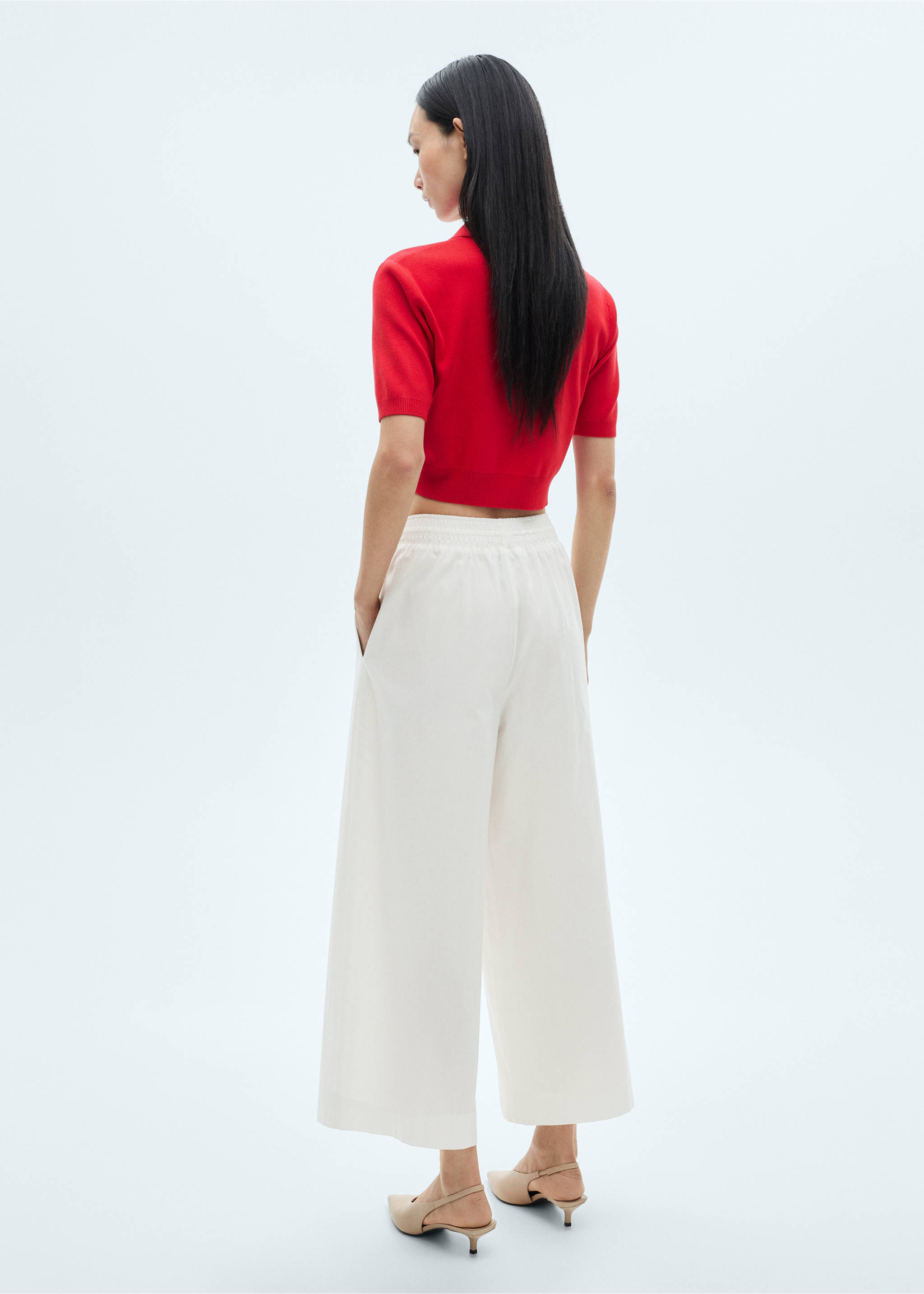 Jupe-culotte poches - Verso de l’article, Blanc. Ref: 87060581-00.