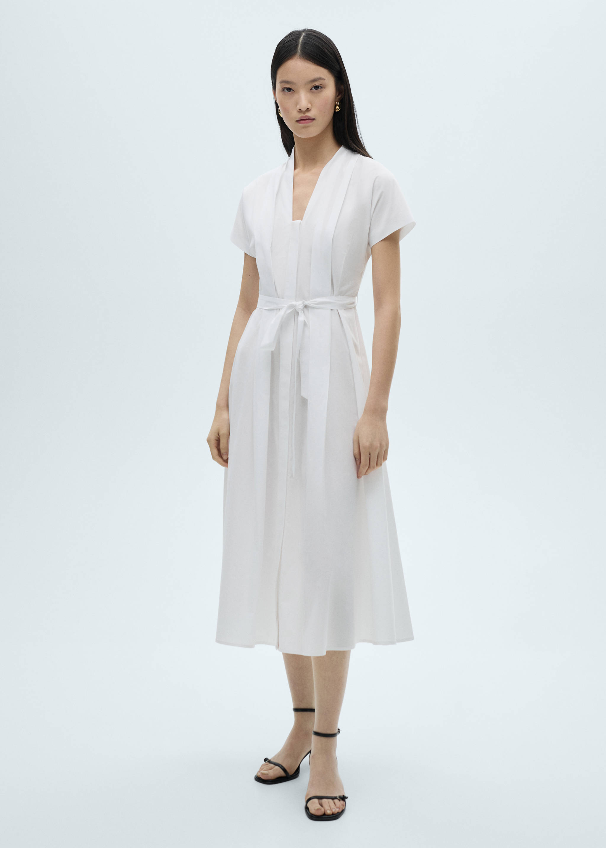 Vestido pliegues lazo - Plano general