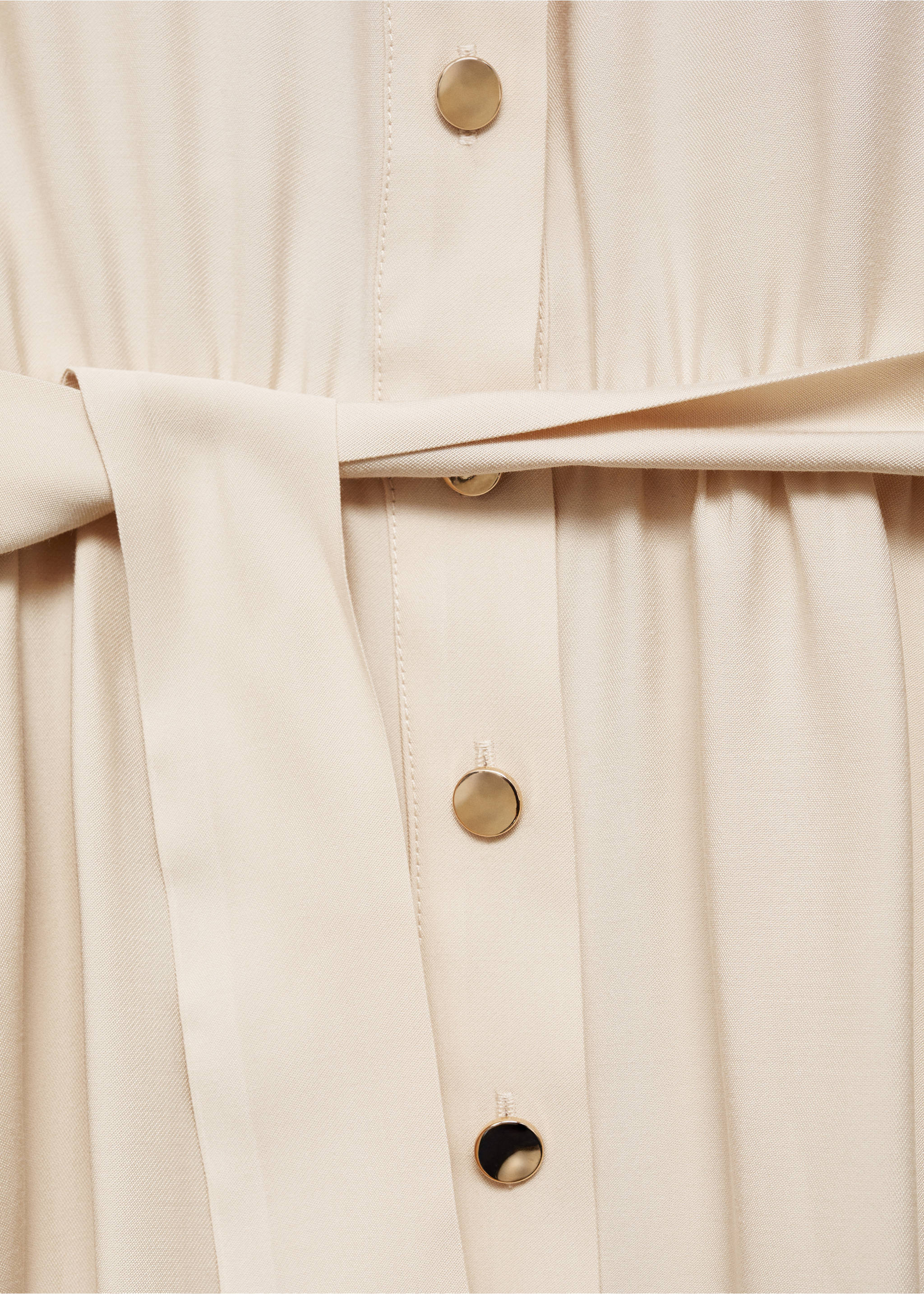 Belt shirt dress - Details of the article 8, Beige. Ref: 87060583-00.
