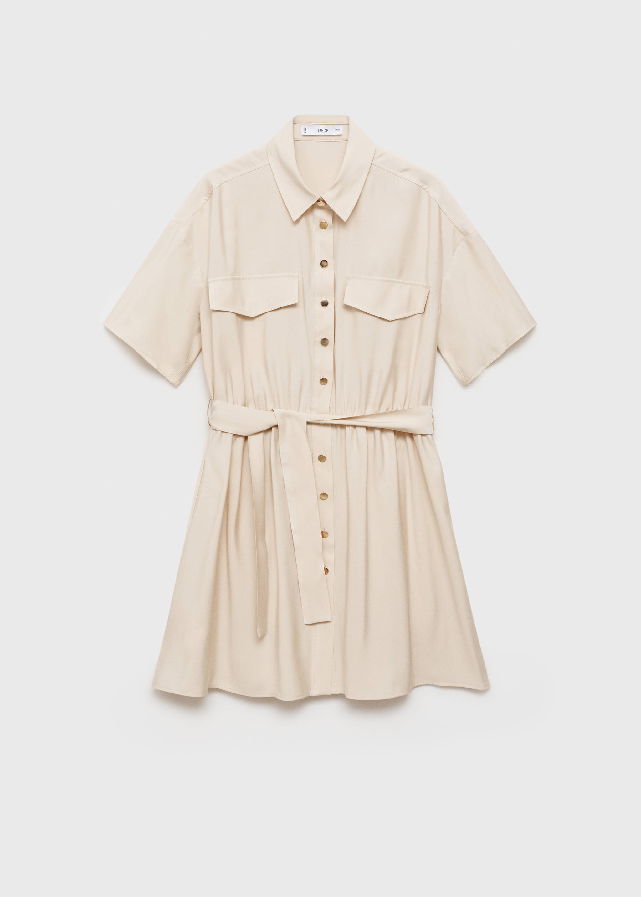 mango belted shirt dress Linen and lyocell-blend shirt dress with belt - Women