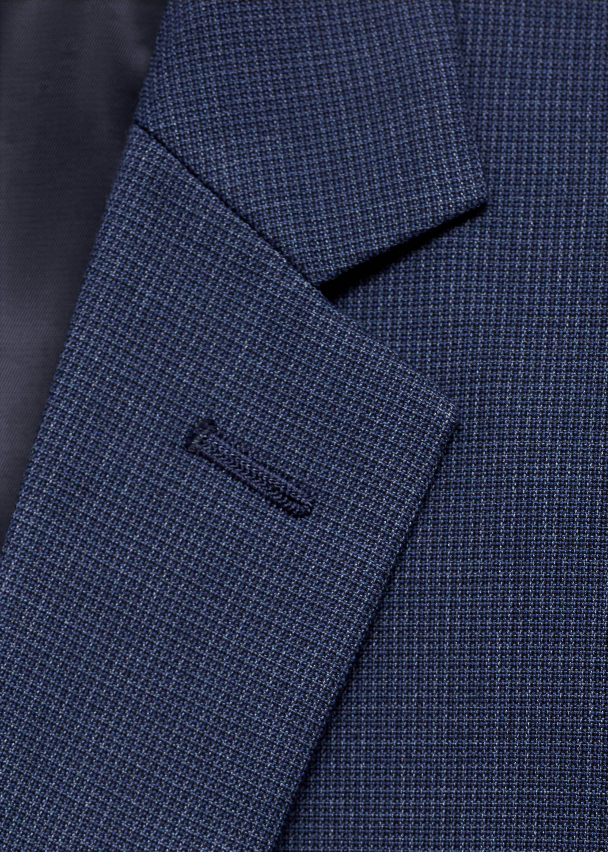 Super Slim Fit-Anzugsakko aus Stretchgewebe - Detail des Artikels 8, Tintenblau. Ref: 87060584-00.