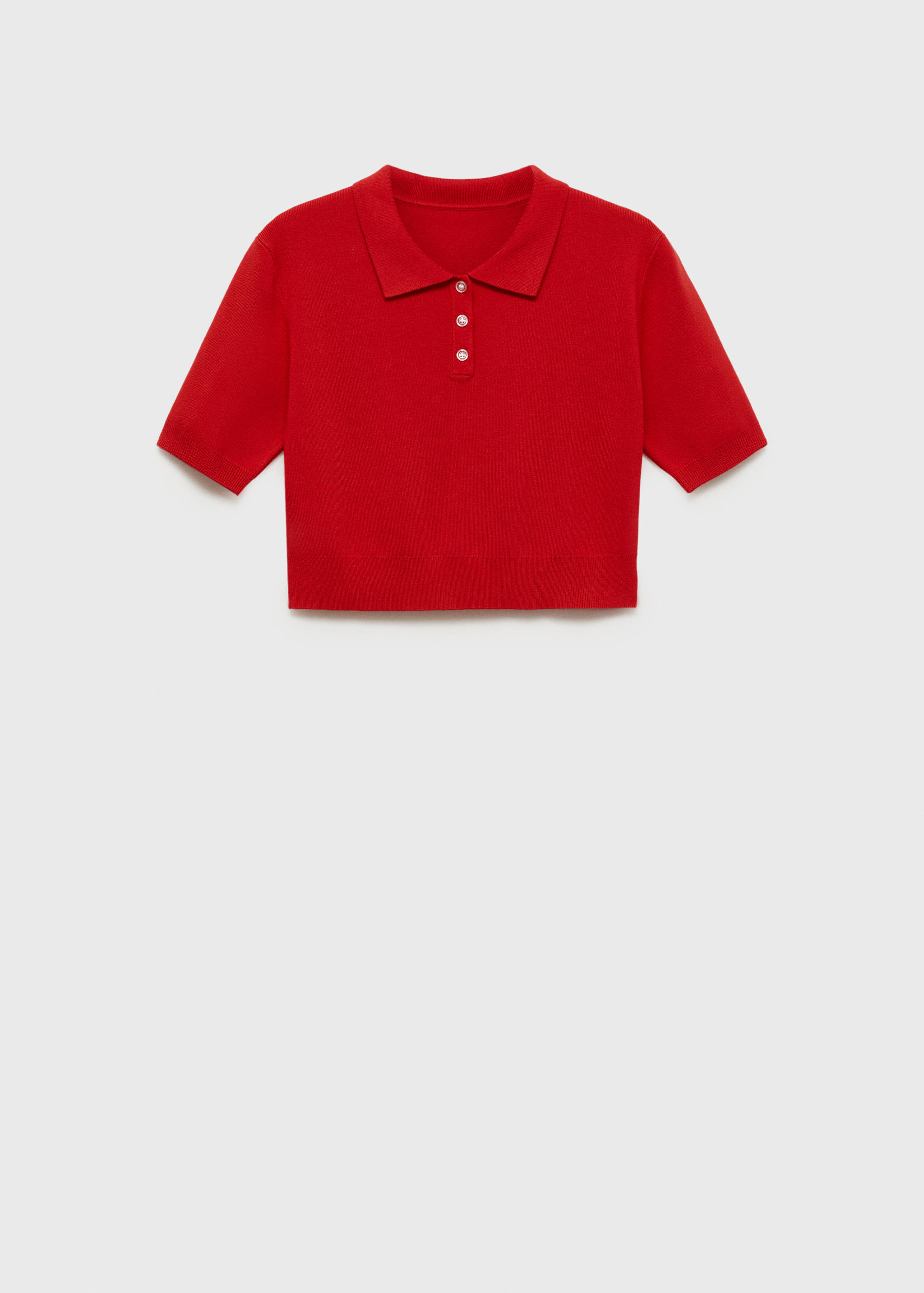 Cropped knitted polo shirt - Article without model