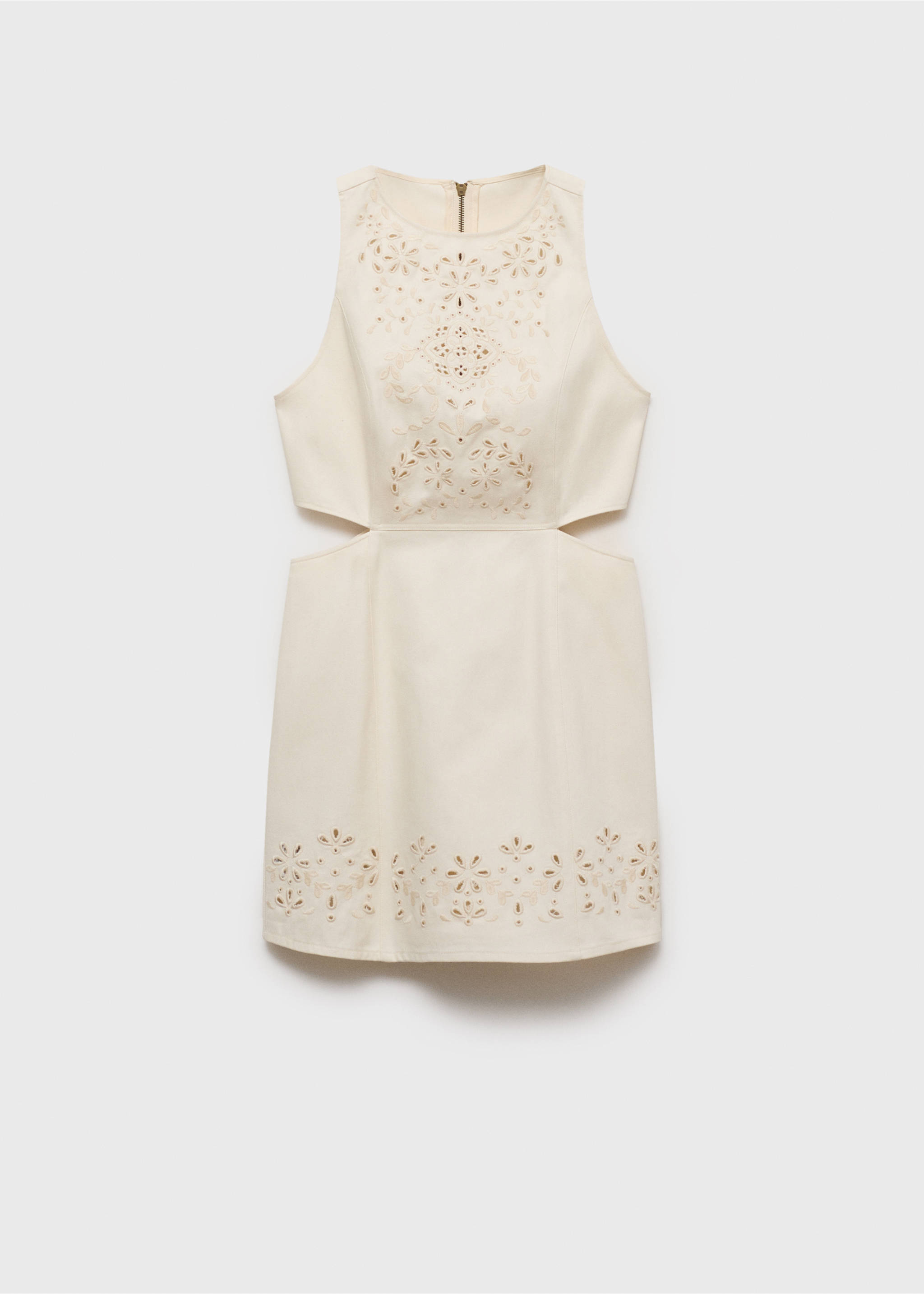 Dress with openwork details and openings - Article without model, Ecru. Ref: 87060587-00.