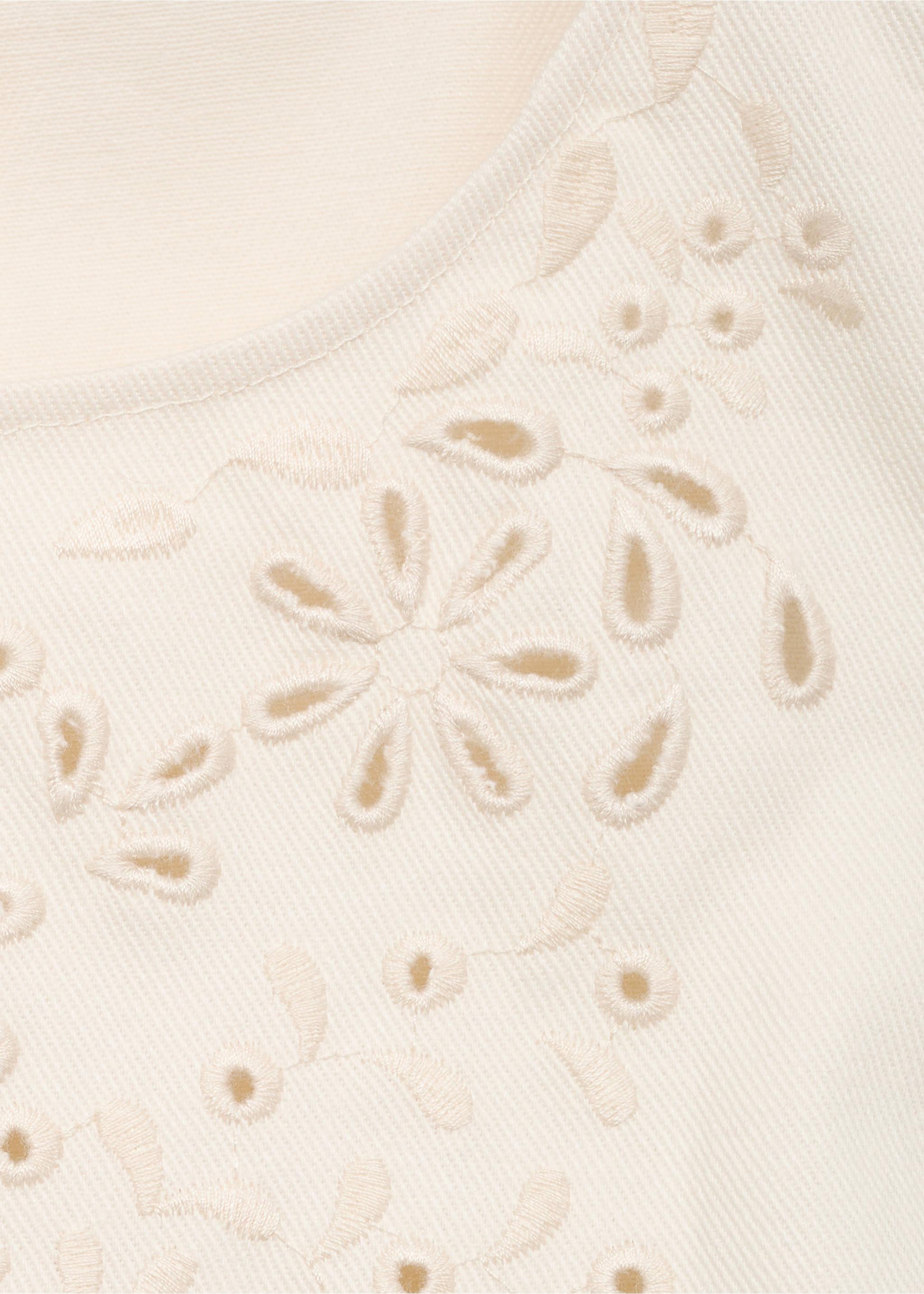Dress with openwork details and openings - Details of the article 8, Ecru. Ref: 87060587-00.