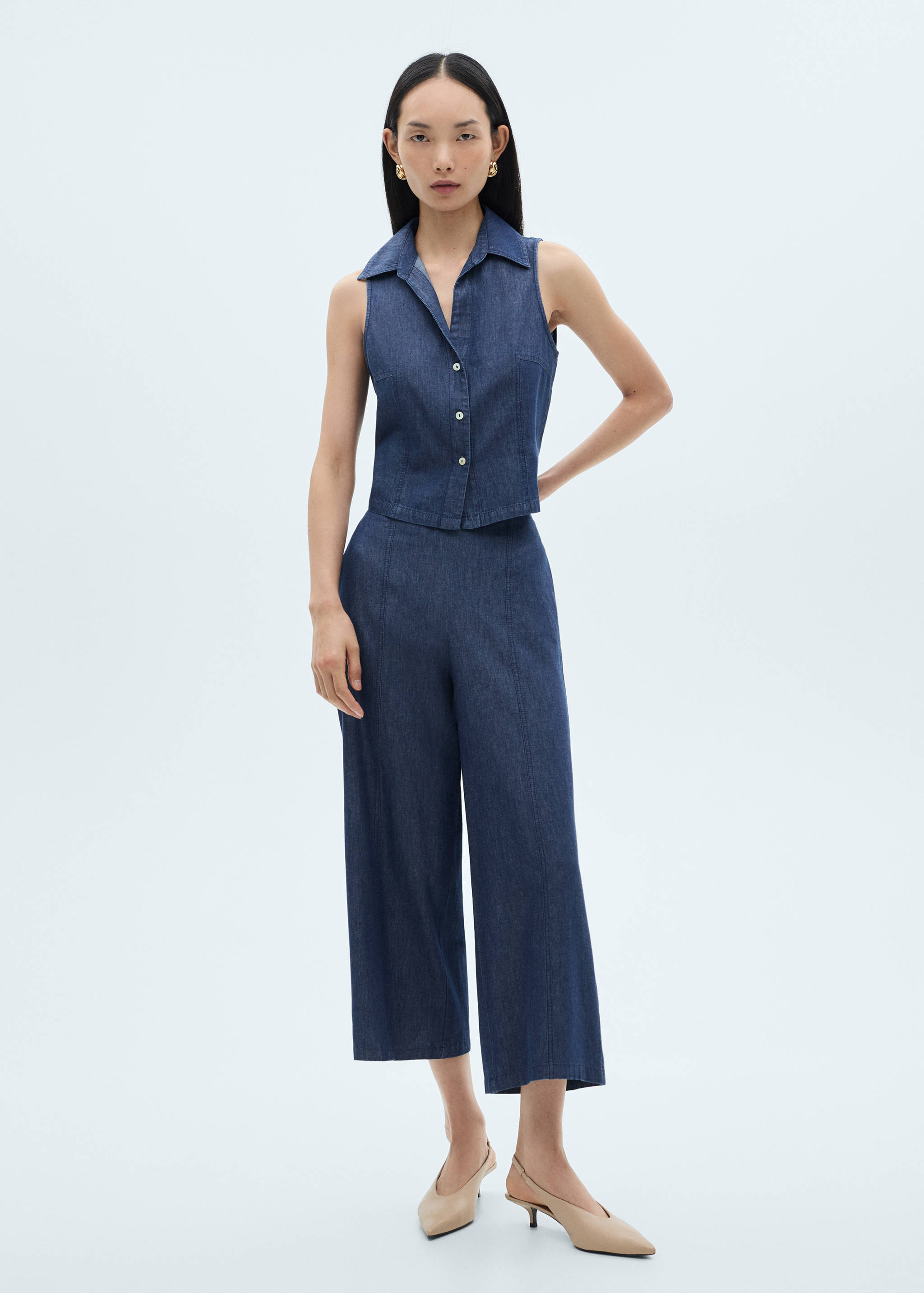 Pantaloni culotte effetto denim - Piano generale