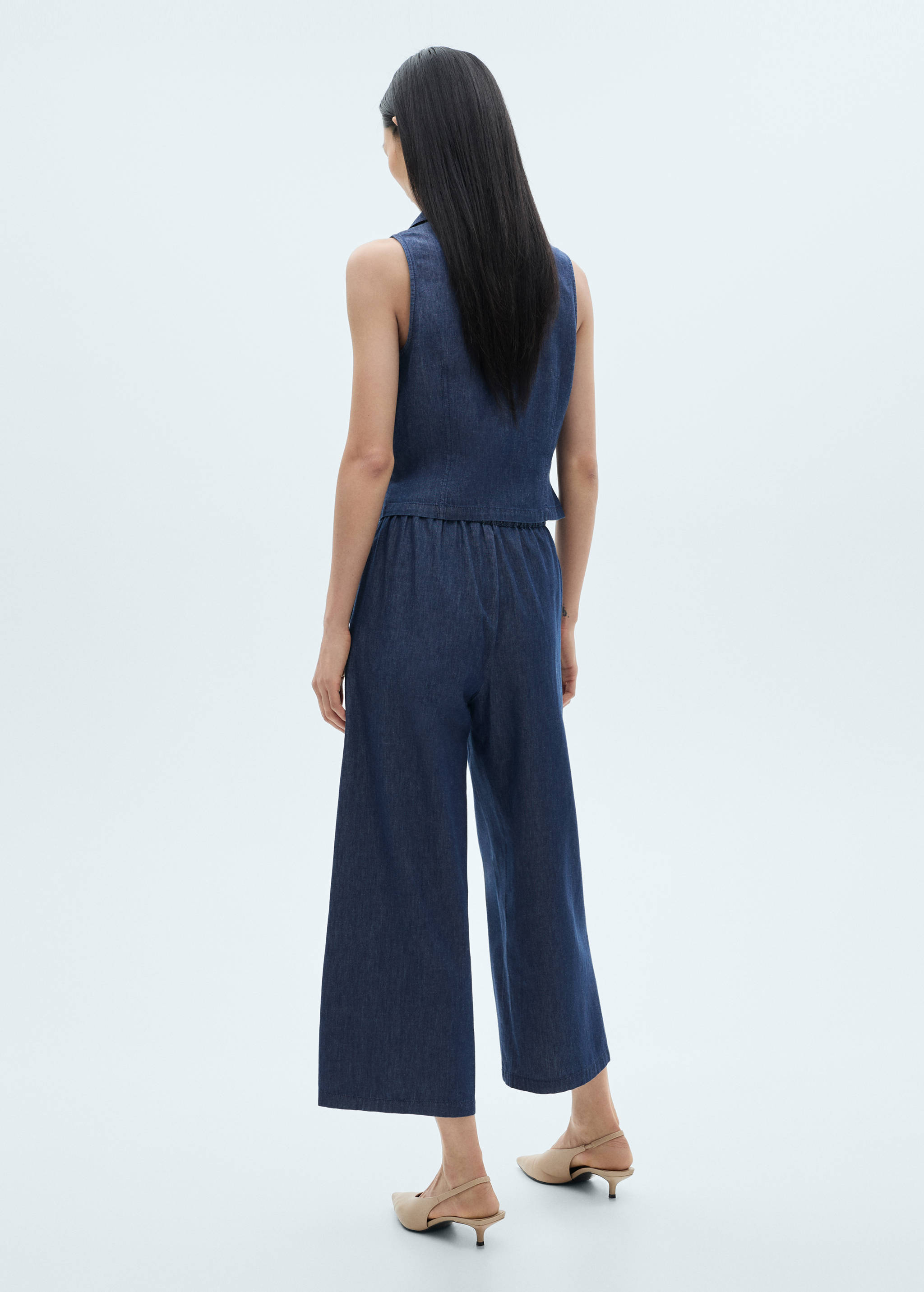 Pantaloni culotte effetto denim - Retro dell'articolo