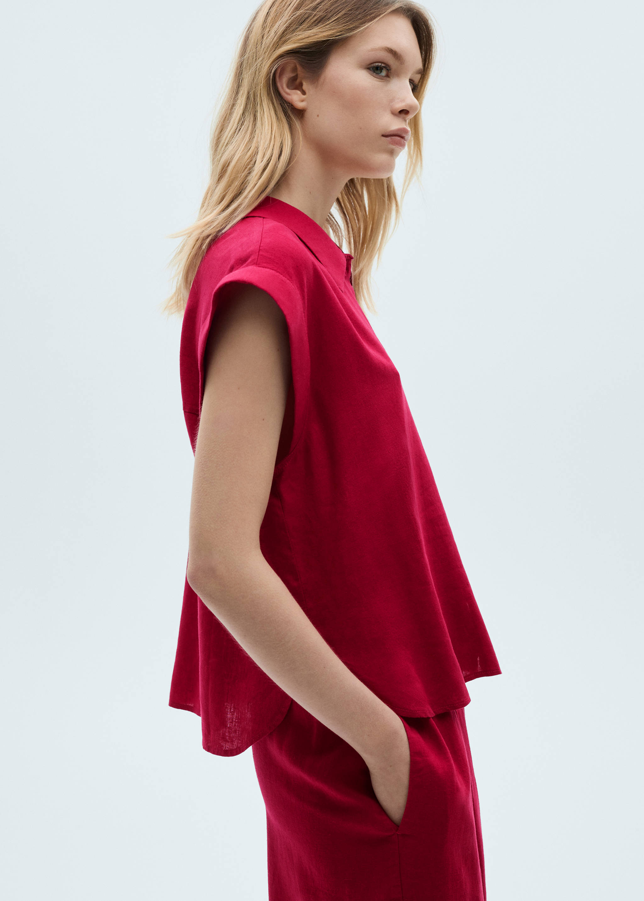 Flowing linen blouse - Medium plane