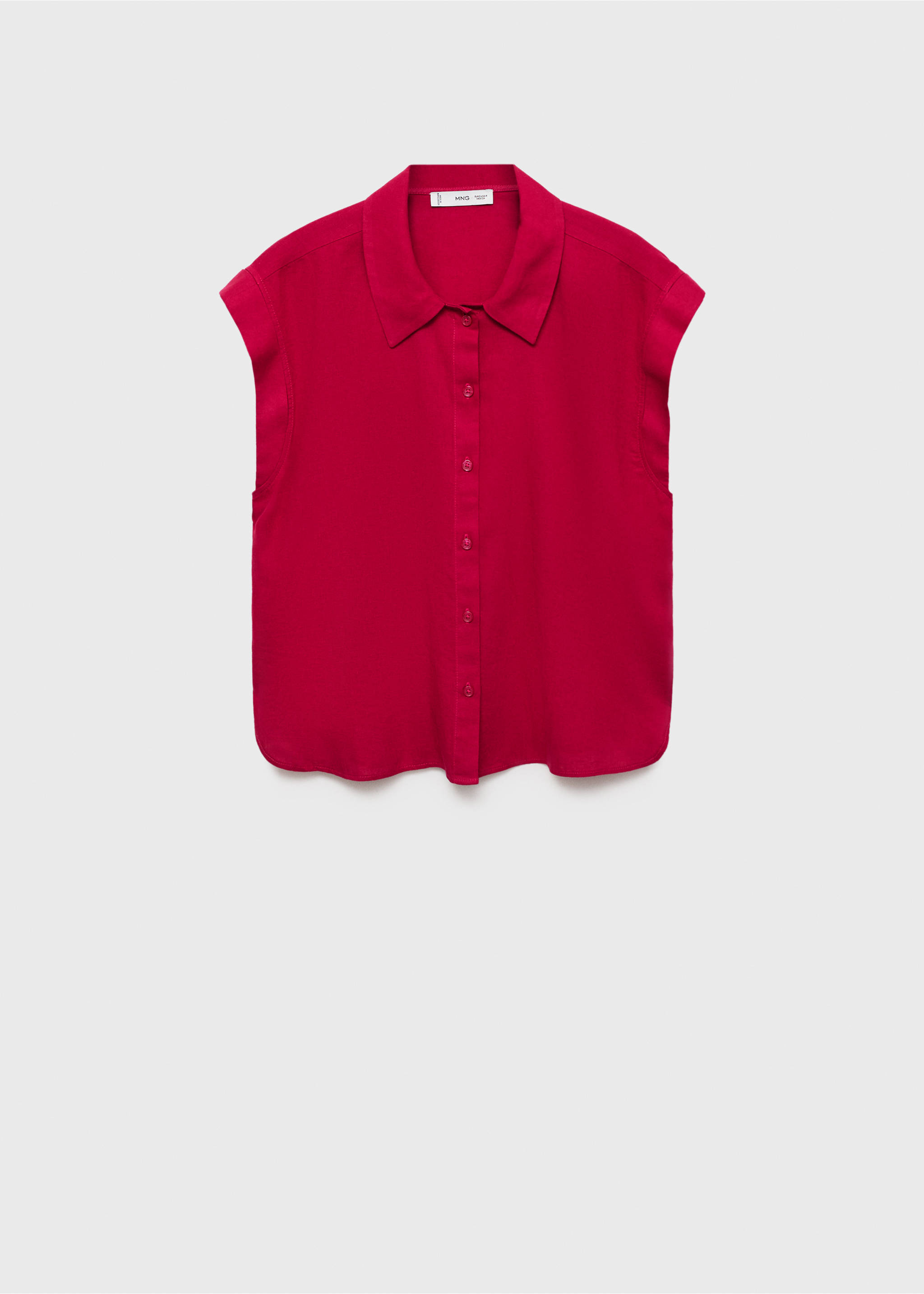 Flowing linen blouse - Article without model, Fuchsia. Ref: 87060590-00.