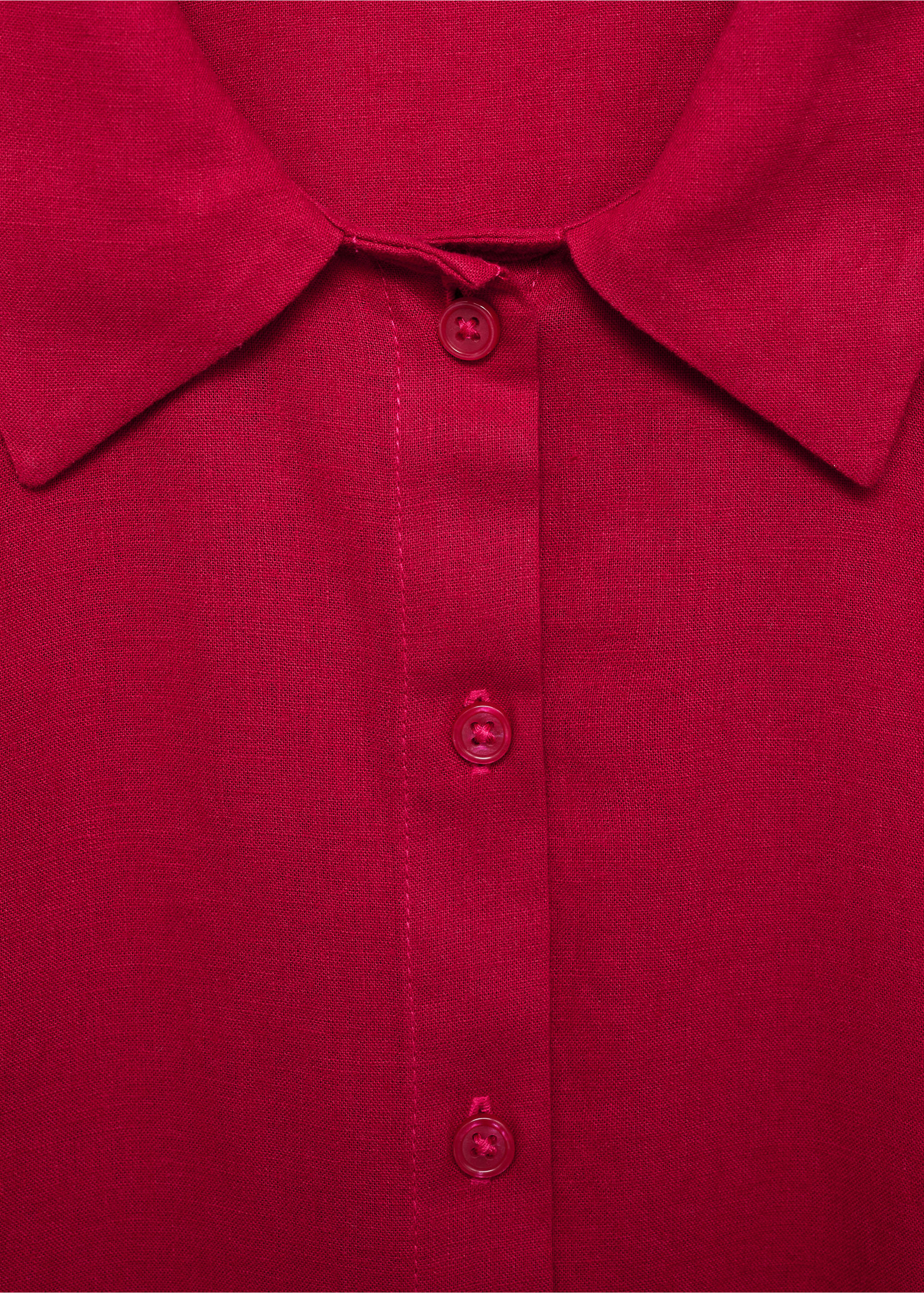 Flowing linen blouse - Details of the article 8, Fuchsia. Ref: 87060590-00.