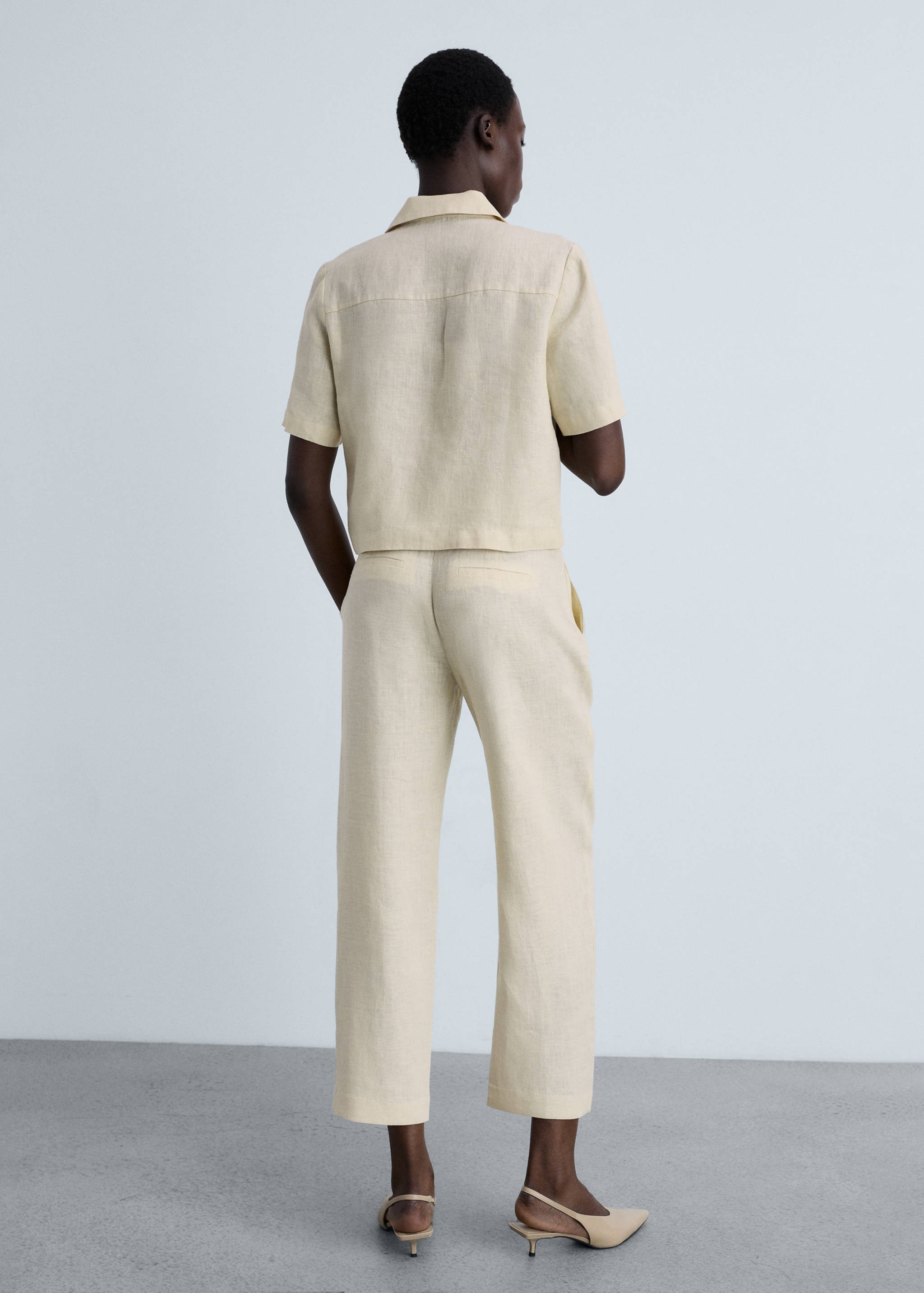 Straight linen-blend pants - Reverse of the article