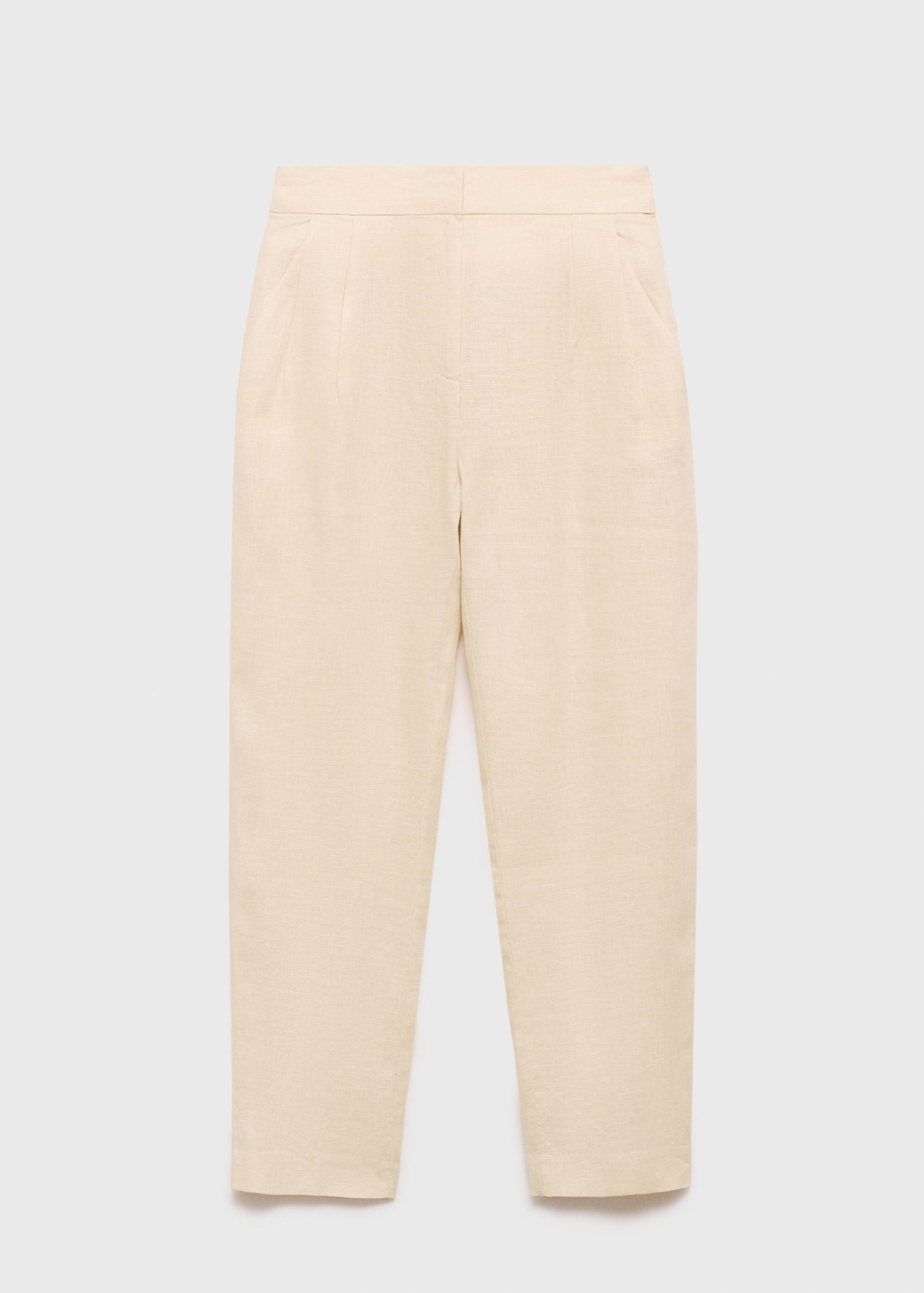 Straight linen-blend pants - Article without model