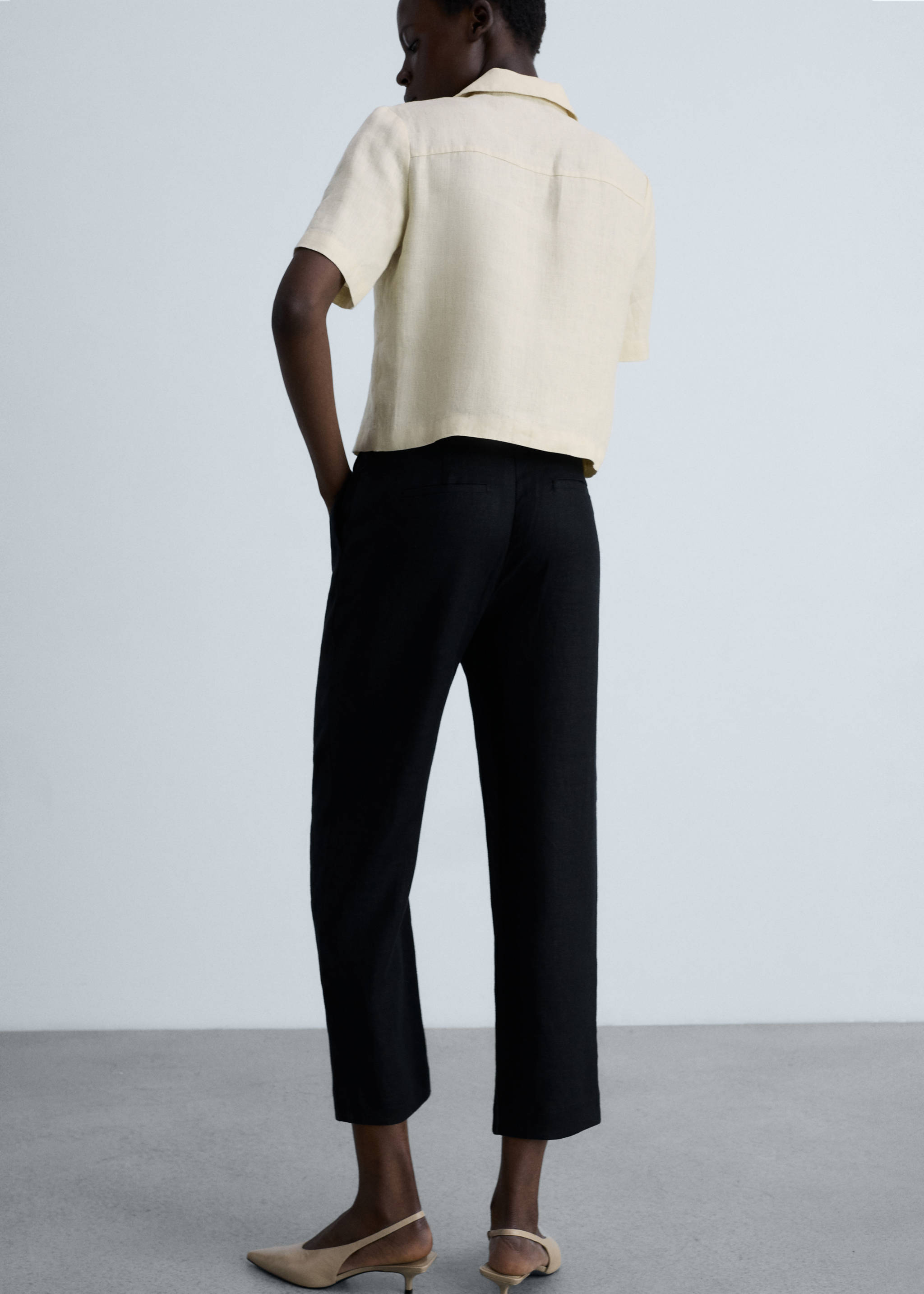 Straight linen-blend pants - Reverse of the article