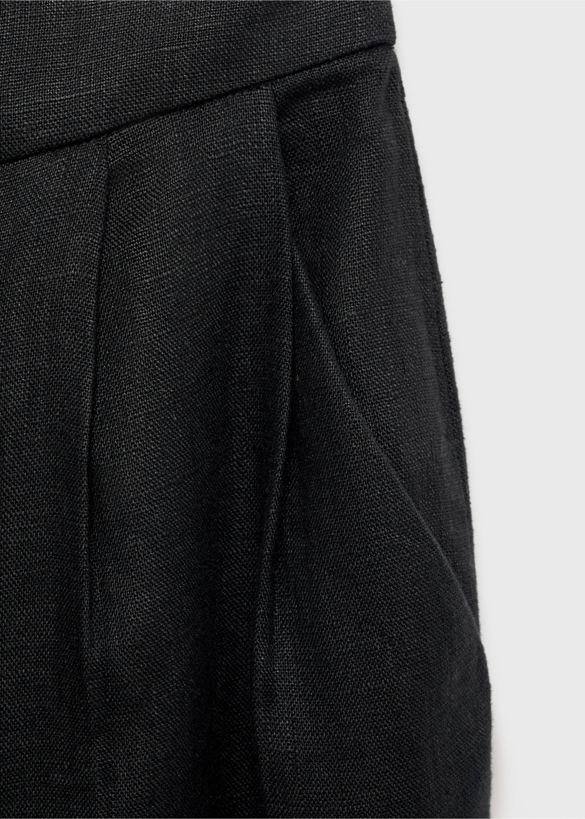 Παντελόνι ίσια γραμμή λινό - Λεπτομέρεια του προϊόντος 0, Μαύρο. Ref: 87060591-00.