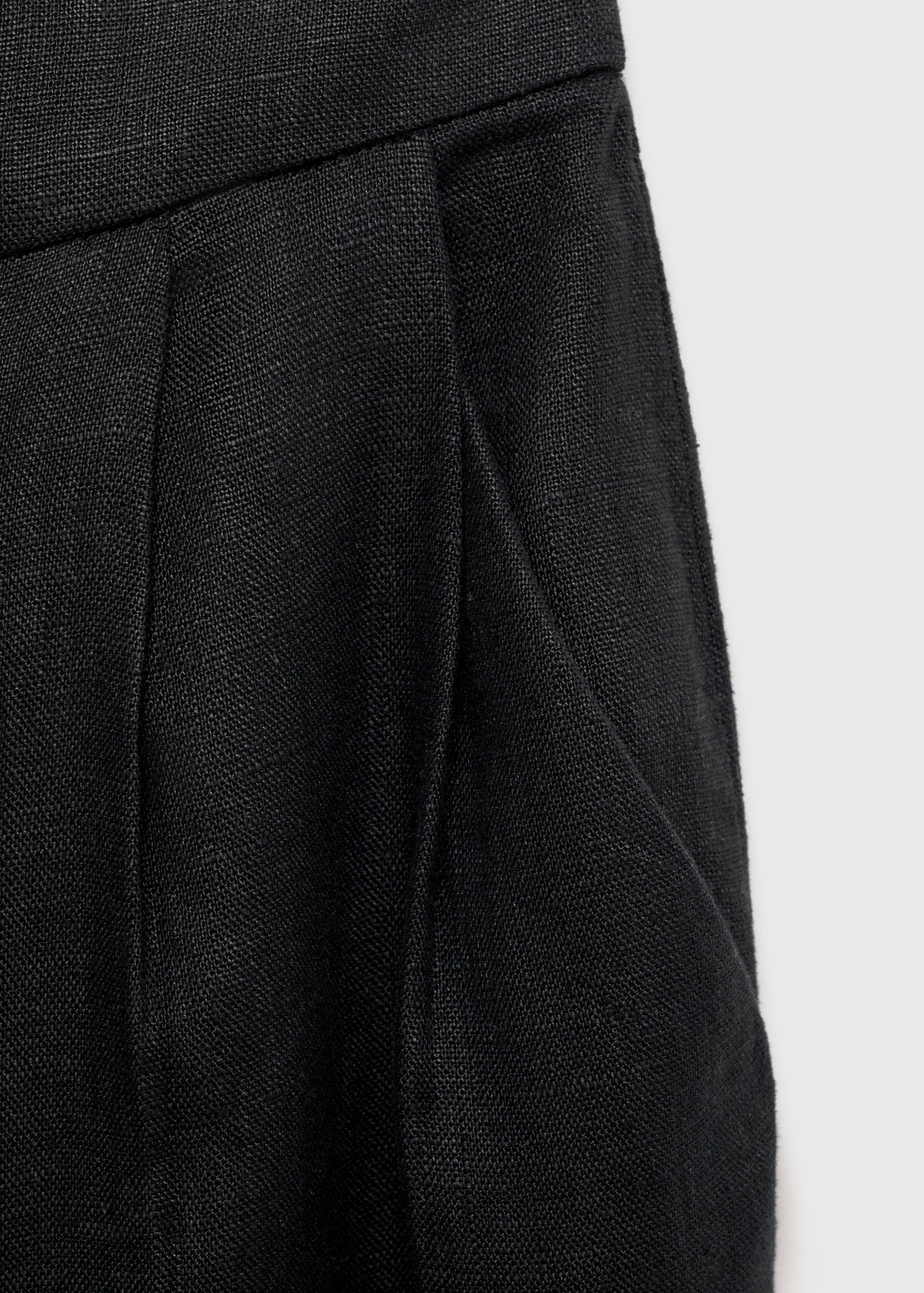 Straight linen-blend pants - Details of the article 0
