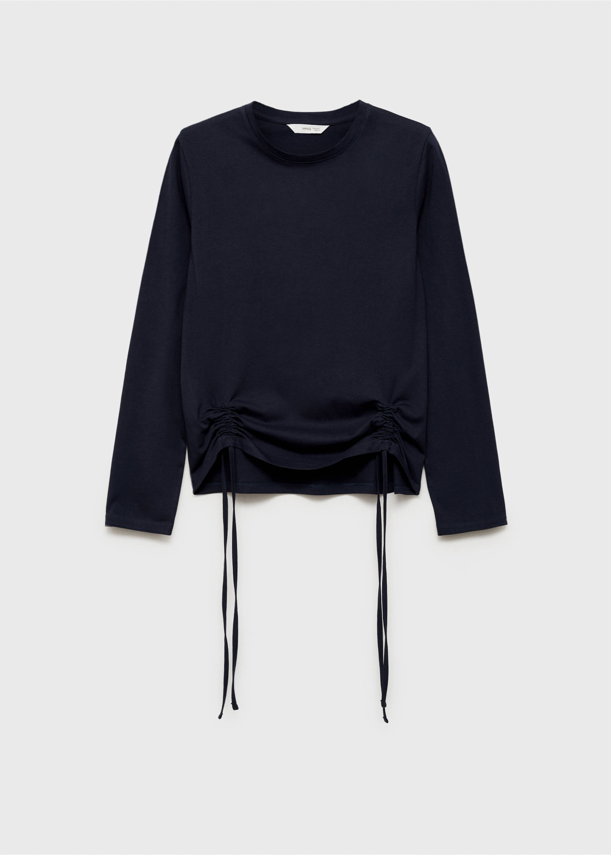 T-shirt with decorative flounces - Article without model, Dark Navy. Ref: 87060592-00.