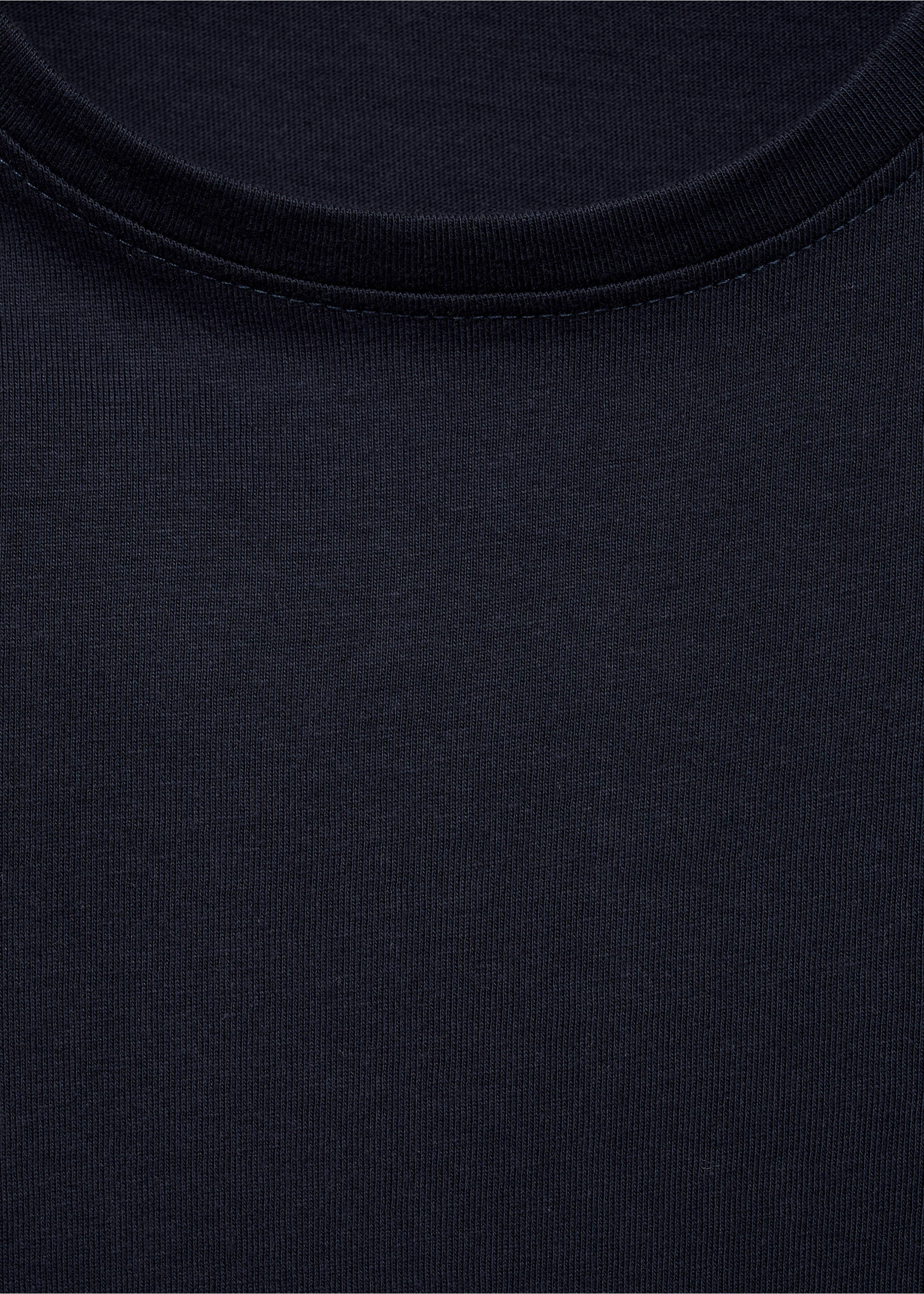 T-shirt with decorative flounces - Details of the article 8, Dark Navy. Ref: 87060592-00.