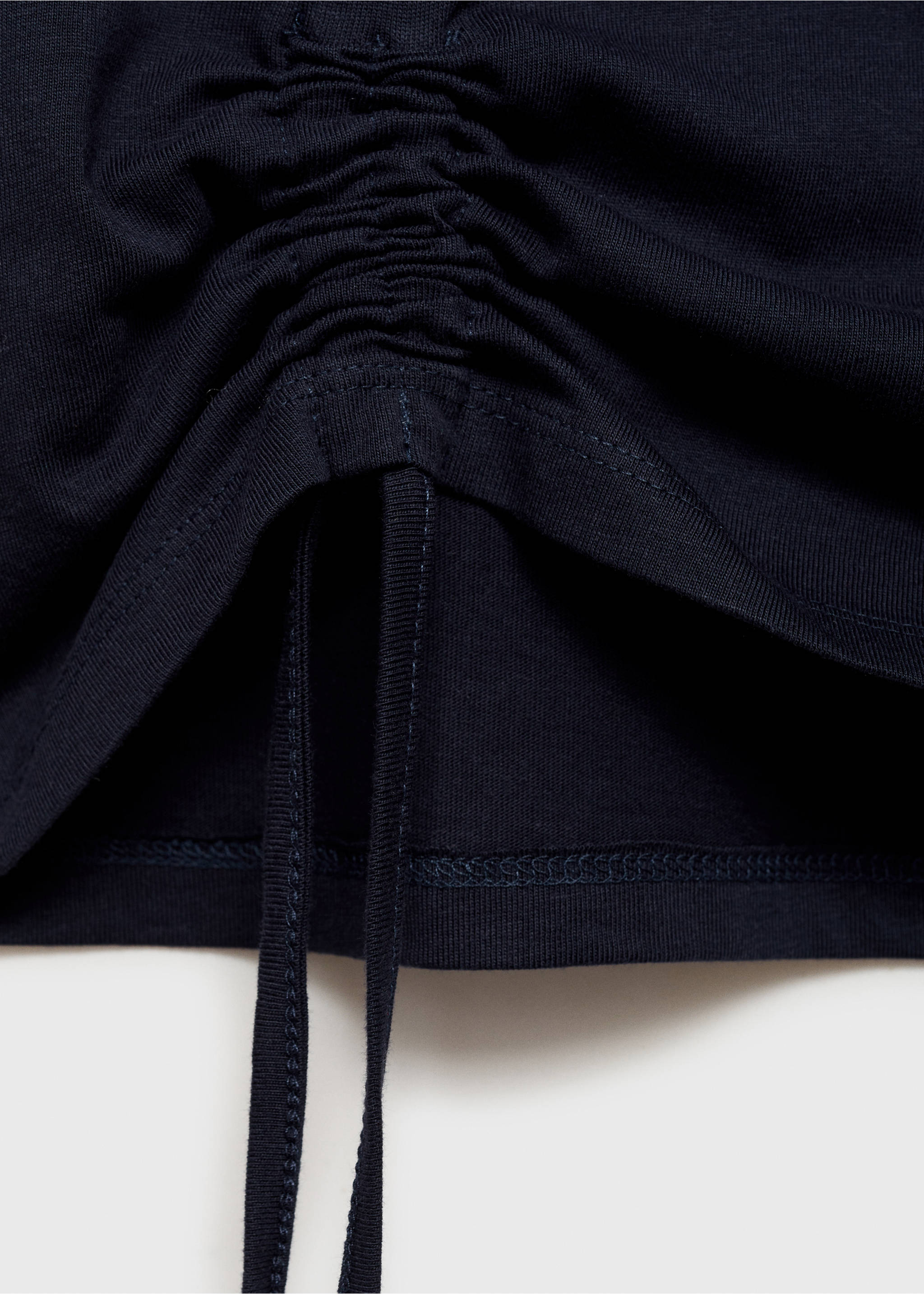 T-shirt with decorative flounces - Details of the article 0, Dark Navy. Ref: 87060592-00.