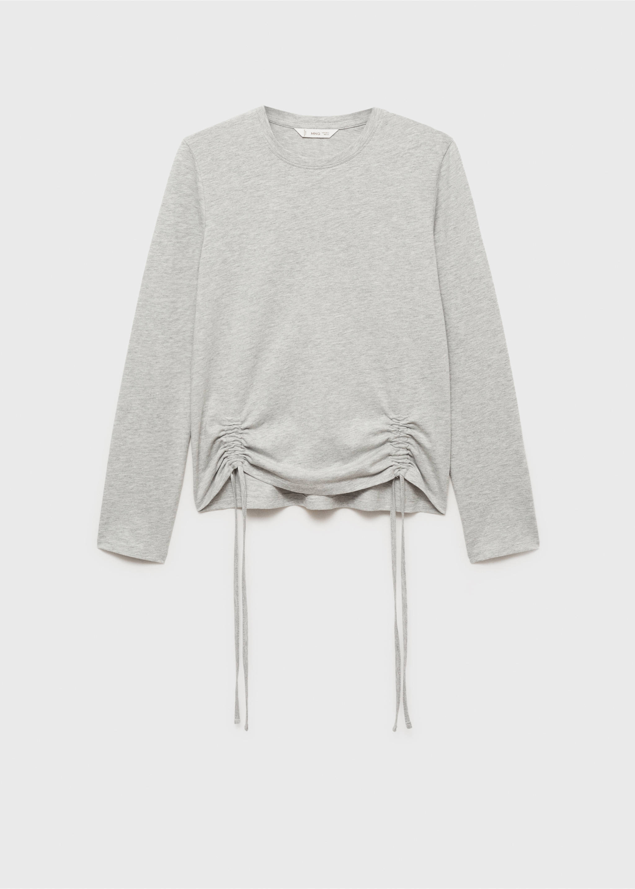 T-shirt with decorative flounces - Article without model, Medium Heather Grey. Ref: 87060592-00.