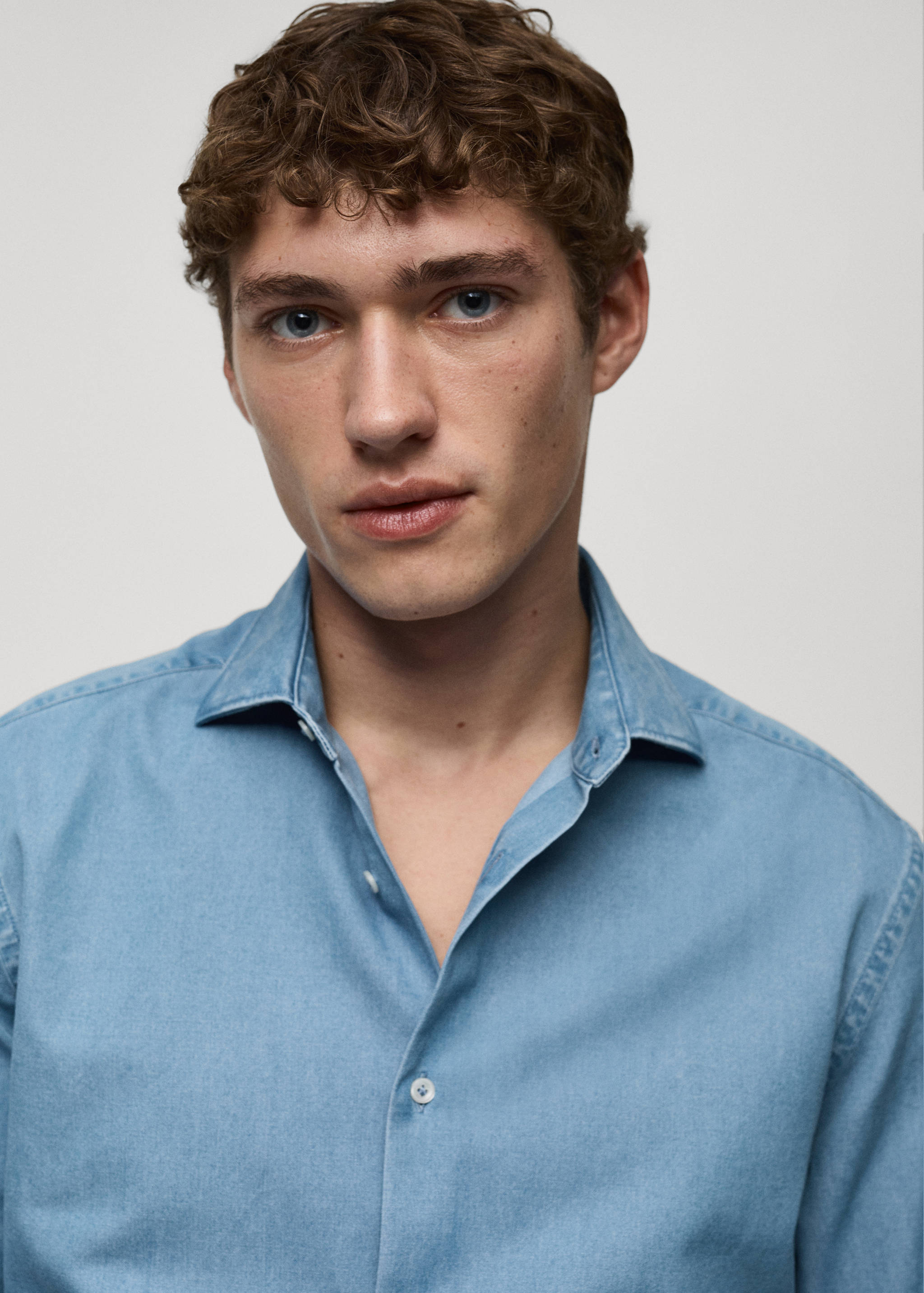 Chambrayskjorta 100% bomulls - Detaljer om artikeln 1