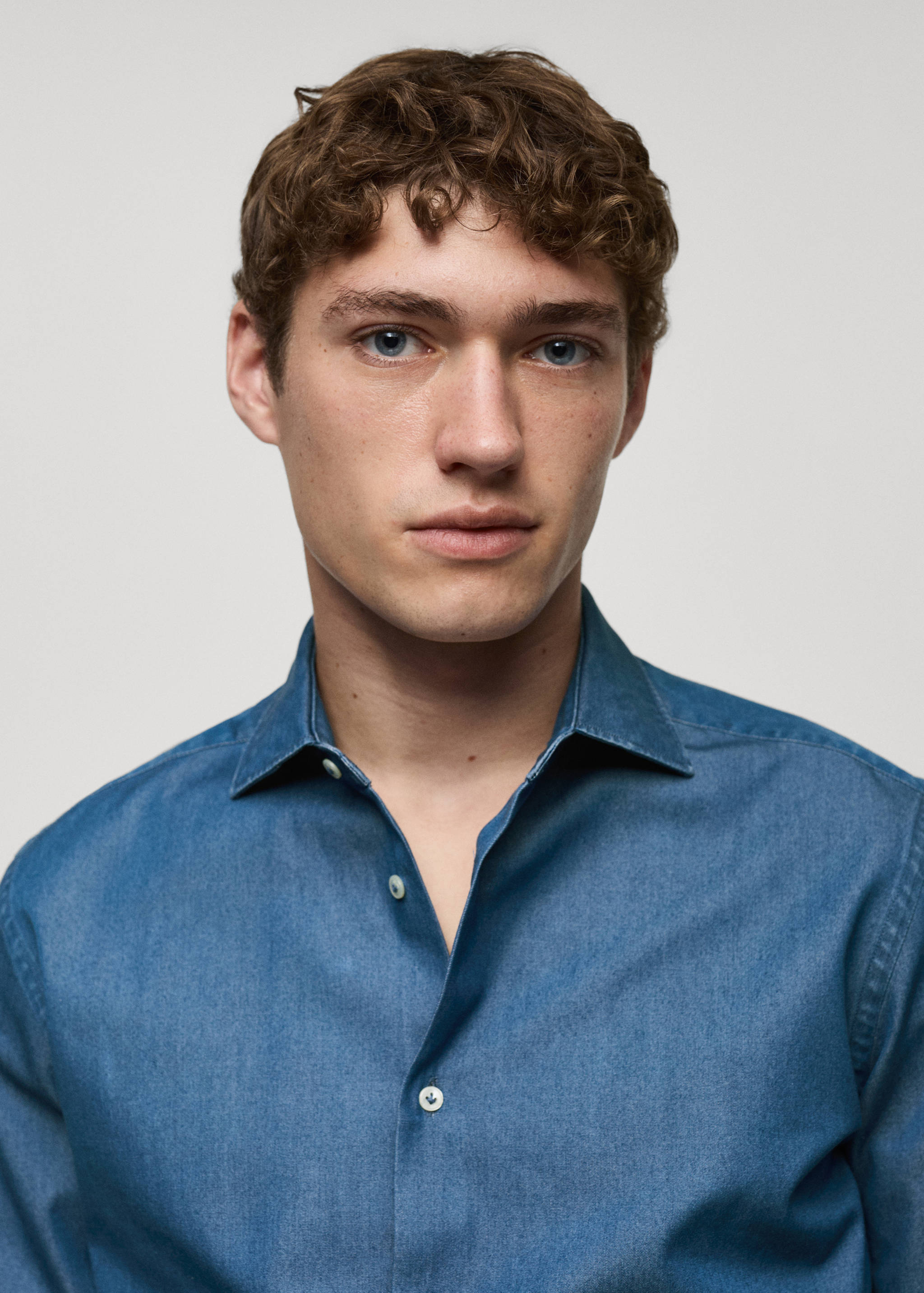Chambrayskjorta 100% bomulls - Detaljer om artikeln 1
