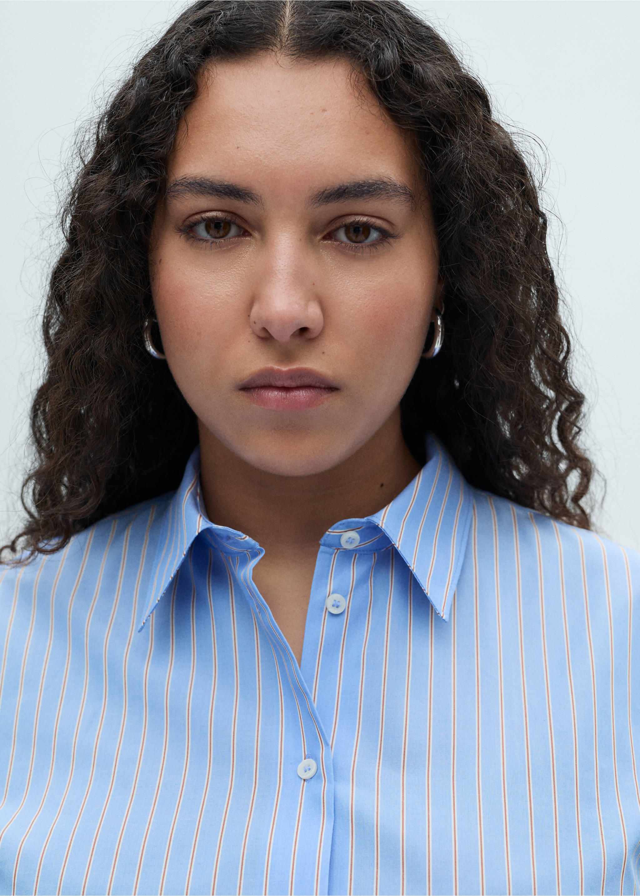 Camicia regular misto cotone lyocell - Dettaglio dell'articolo 4, Blu. Ref: 87060599-00.