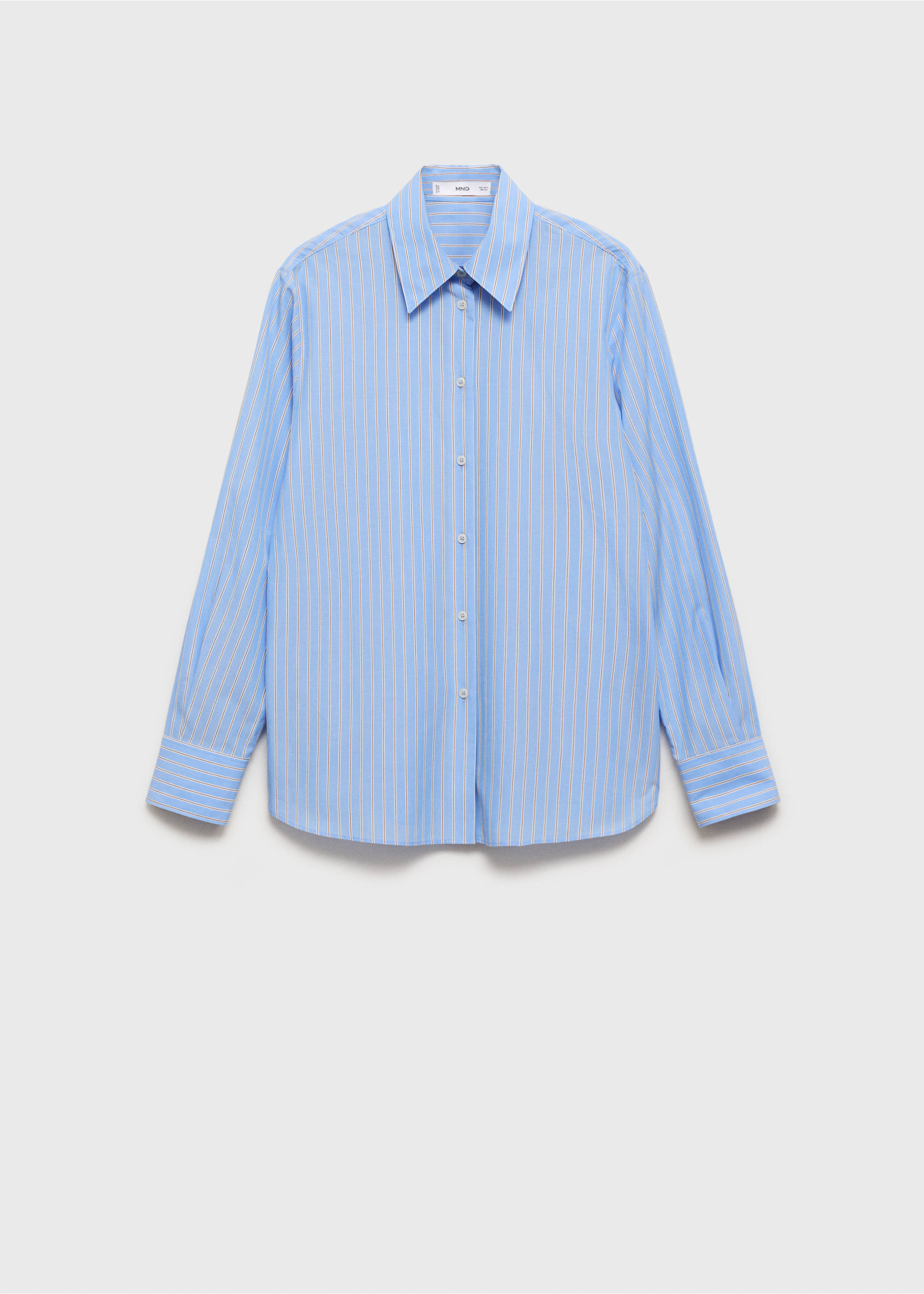 Regular cotton lyocell-blend shirt - Article without model, Blue. Ref: 87060599-00.