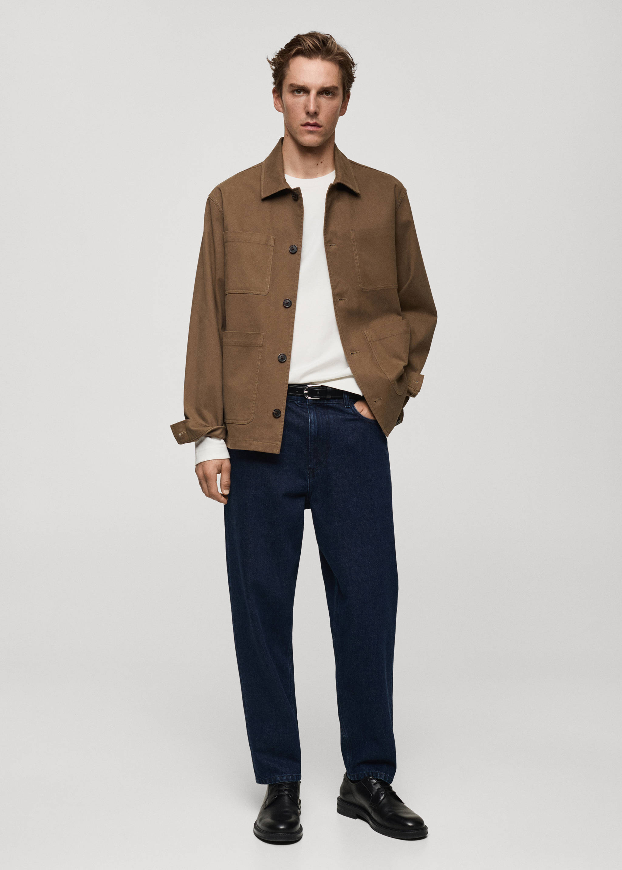 Regular-fit T-shirt met lange mouwen - Overzichtstekening