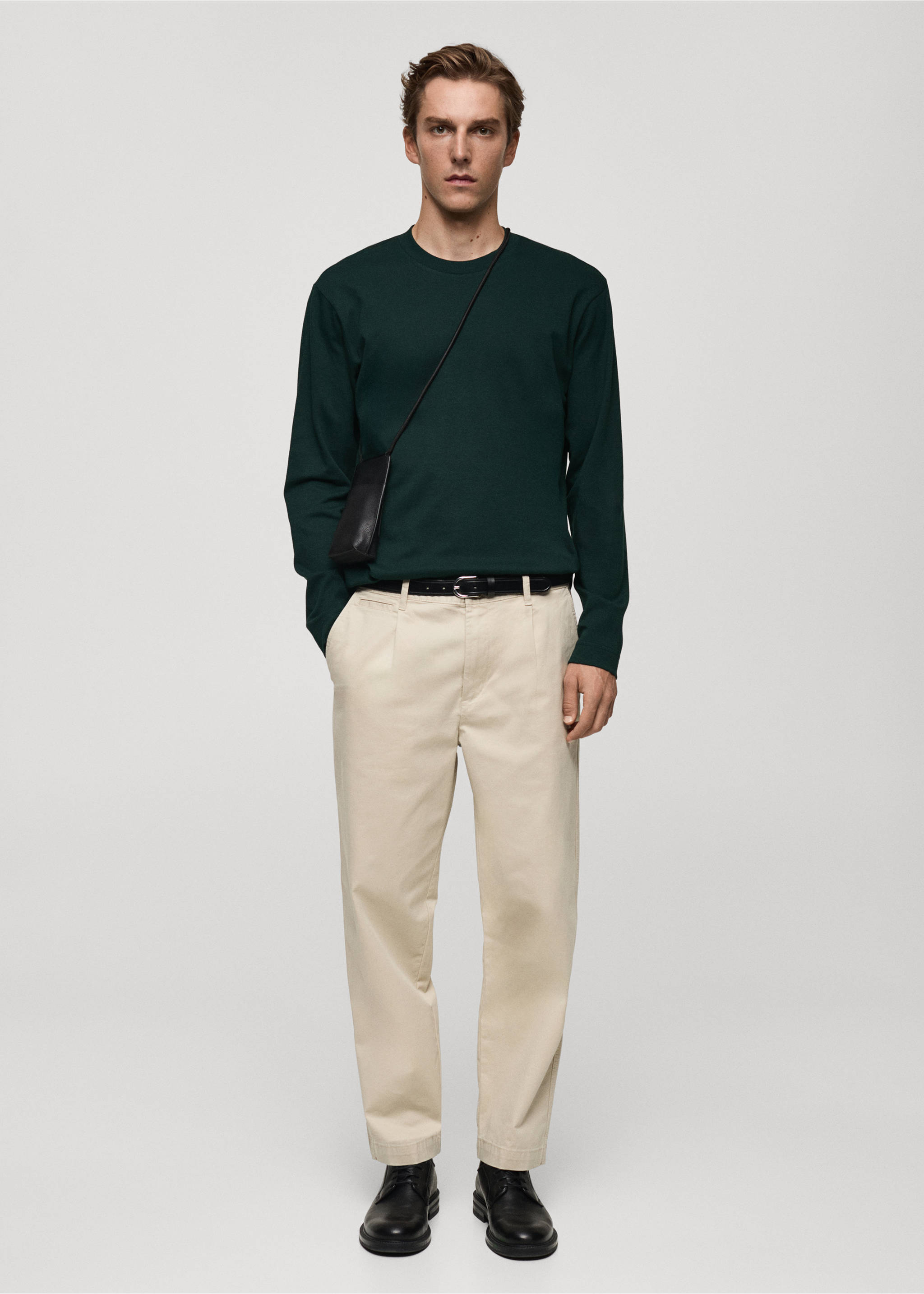 Långärmad regular fit t-shirt - Allmän bild, Grön. Ref: 87060600-00.