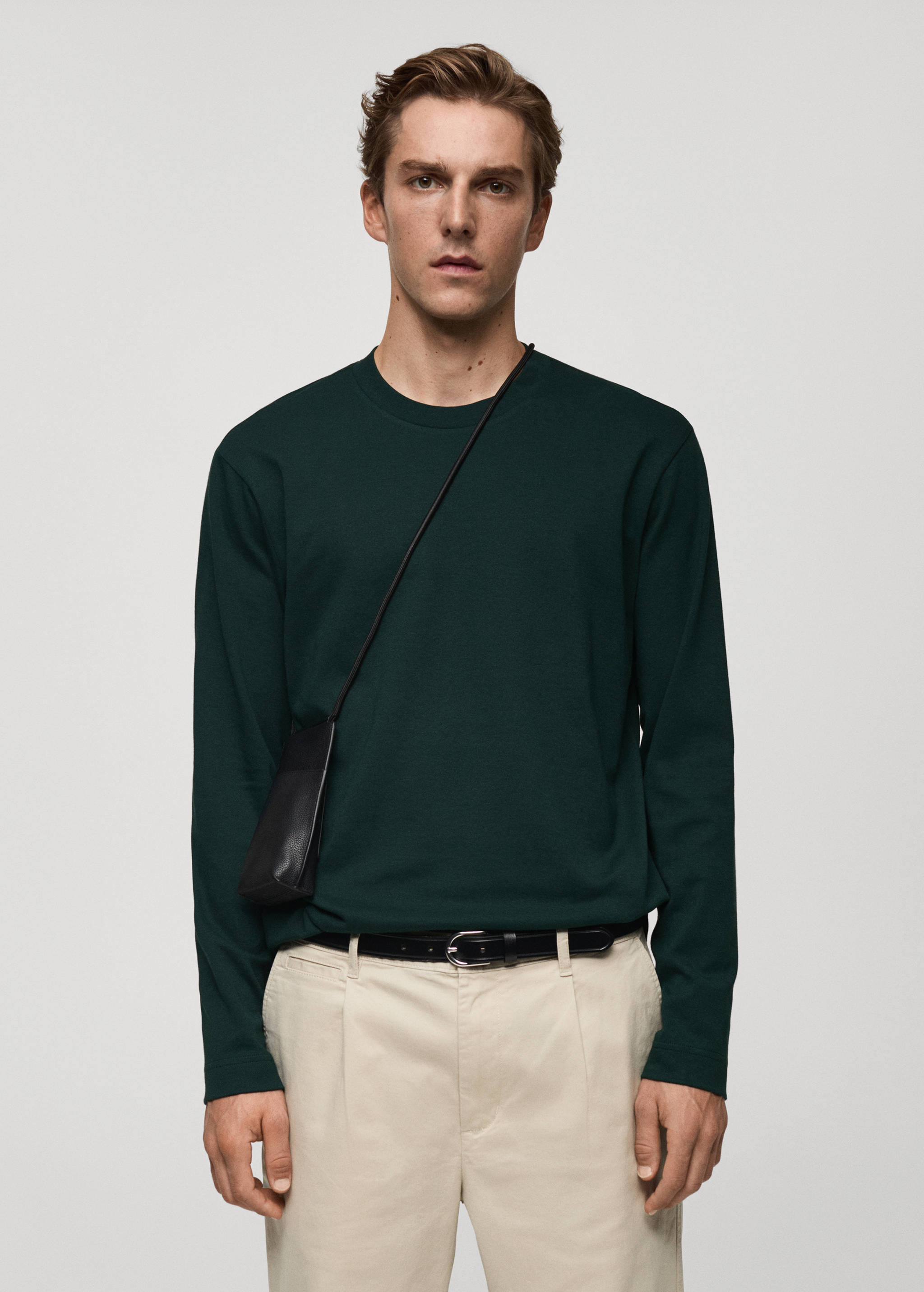 Långärmad regular fit t-shirt - Bild av mittparti