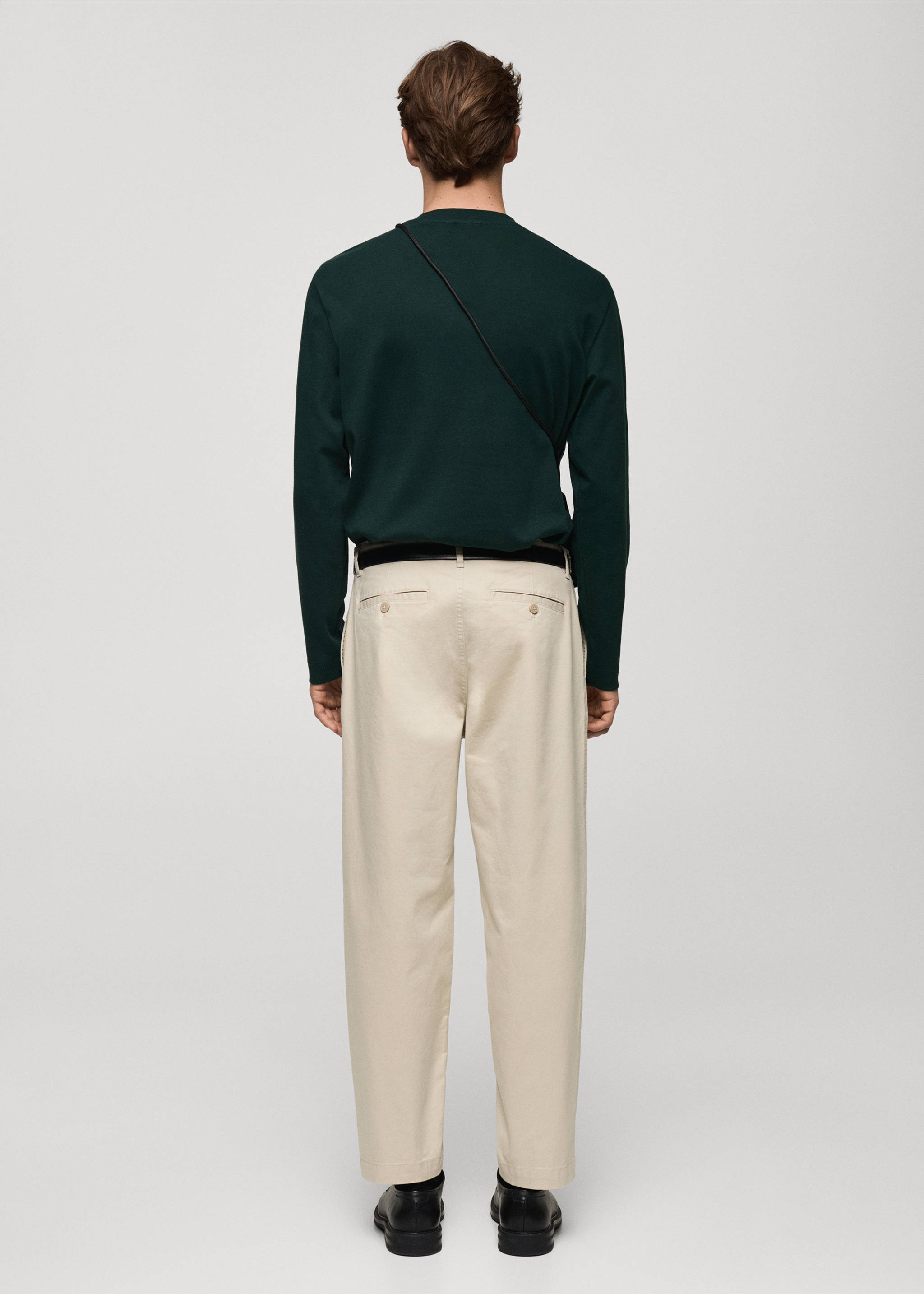 Långärmad regular fit t-shirt - Artikelns baksida, Grön. Ref: 87060600-00.