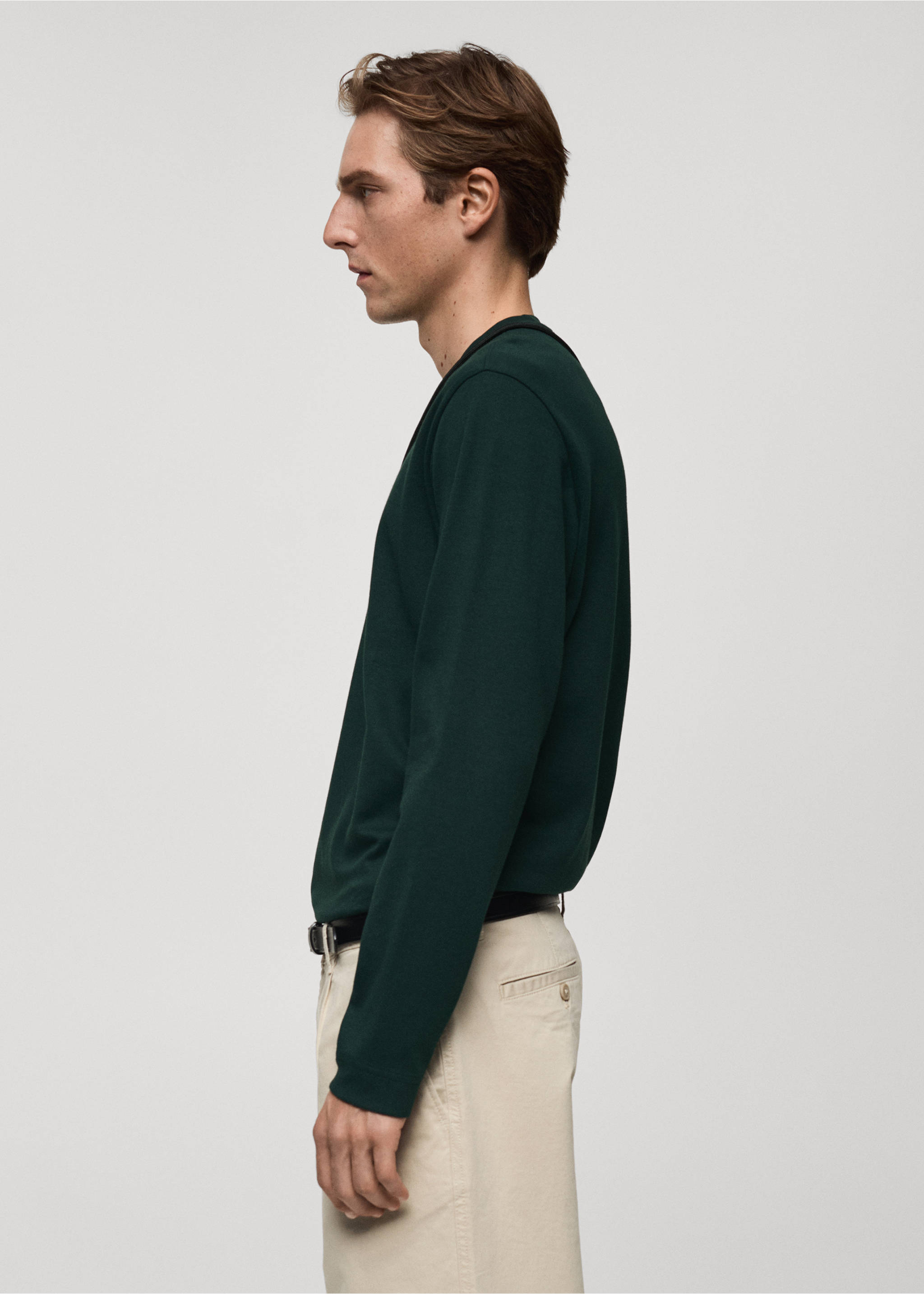 Långärmad regular fit t-shirt - Detaljer om artikeln 2, Grön. Ref: 87060600-00.