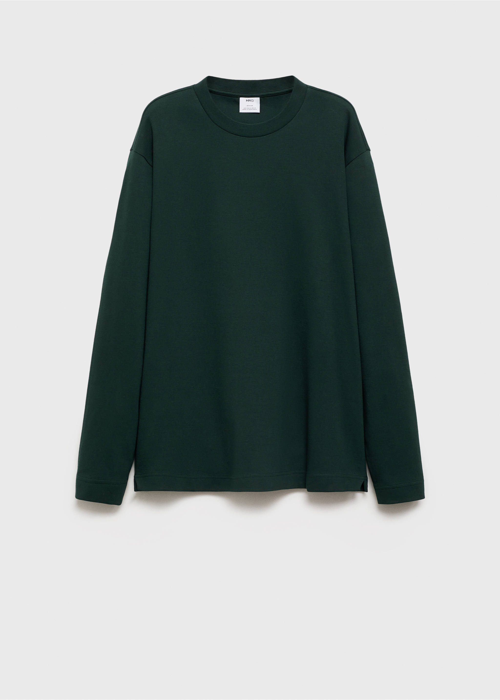 Långärmad regular fit t-shirt - Artikel utan modell, Grön. Ref: 87060600-00.